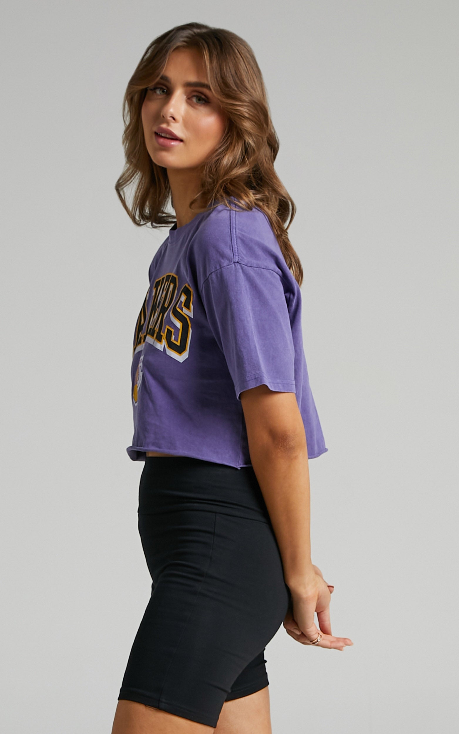 MITCHELL & NESS - CHOP vintage LA LAKERS LOGO TEE in FADED Purple