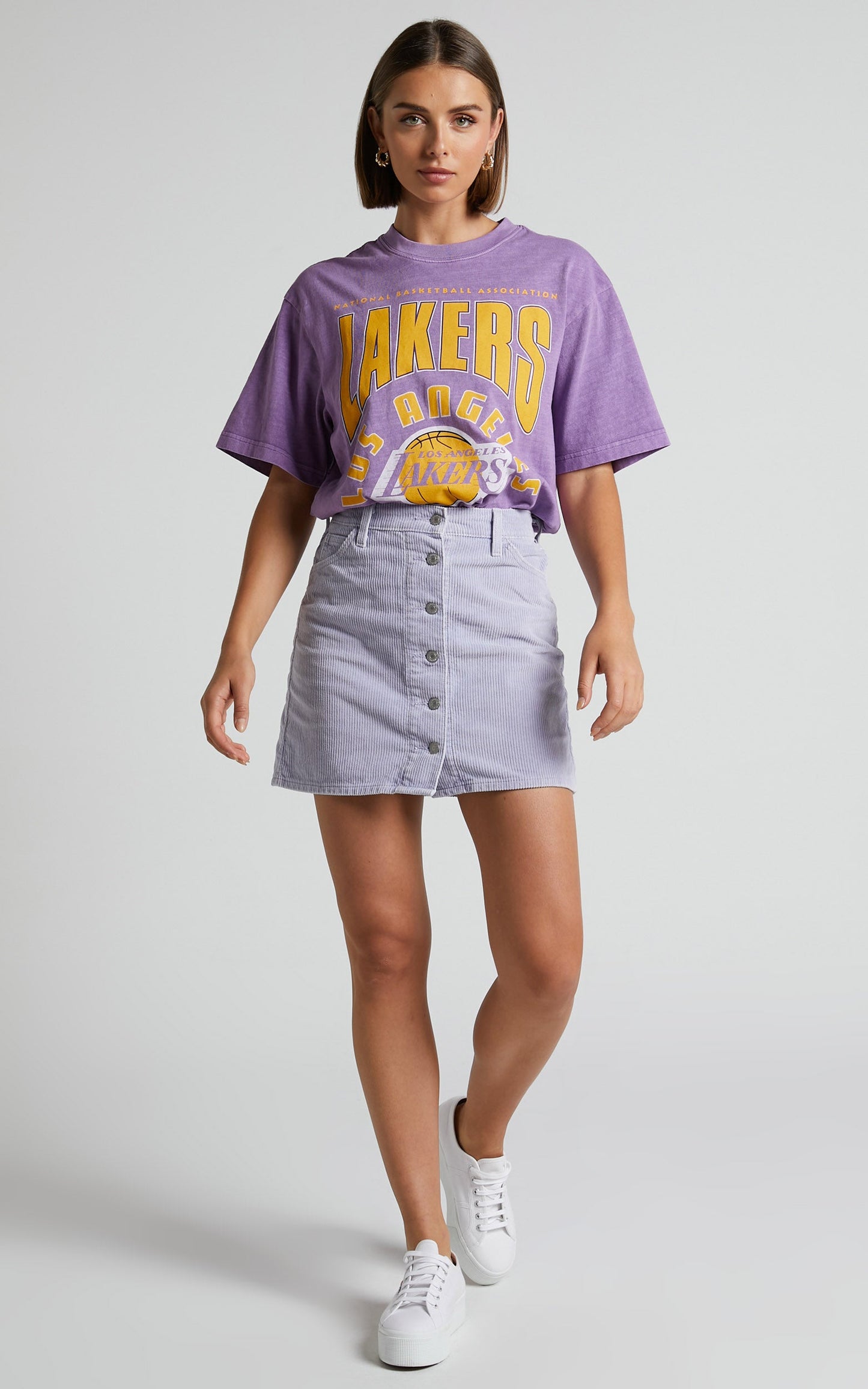 Levi's - Fresh Buttonfront Denim Skirt in Light Purple Garment Dye