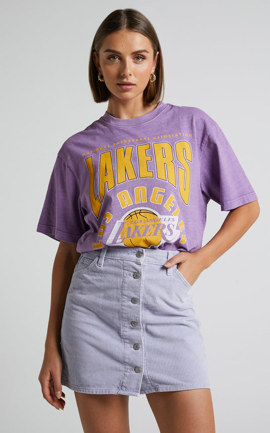 Levi's - Fresh Buttonfront Denim Skirt in Light Purple Garment Dye