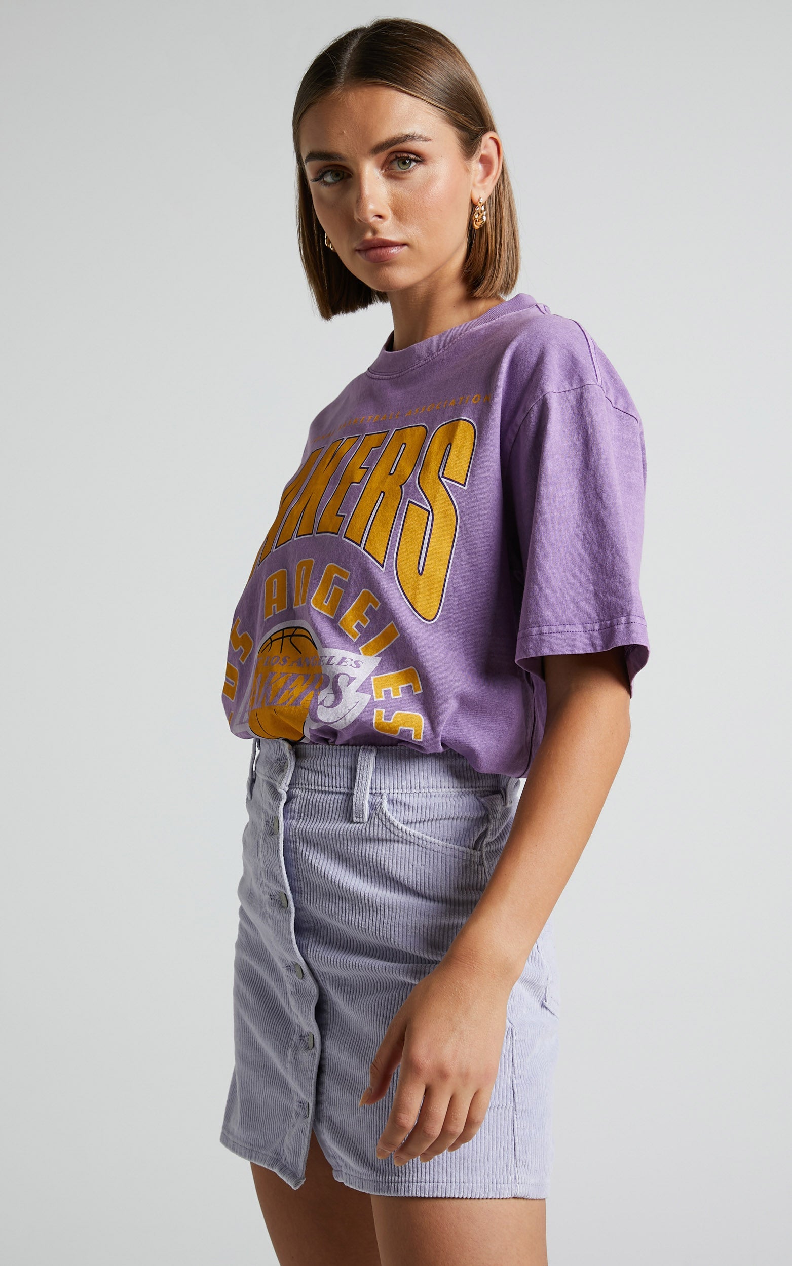 Levi's - Fresh Buttonfront Denim Skirt in Light Purple Garment Dye
