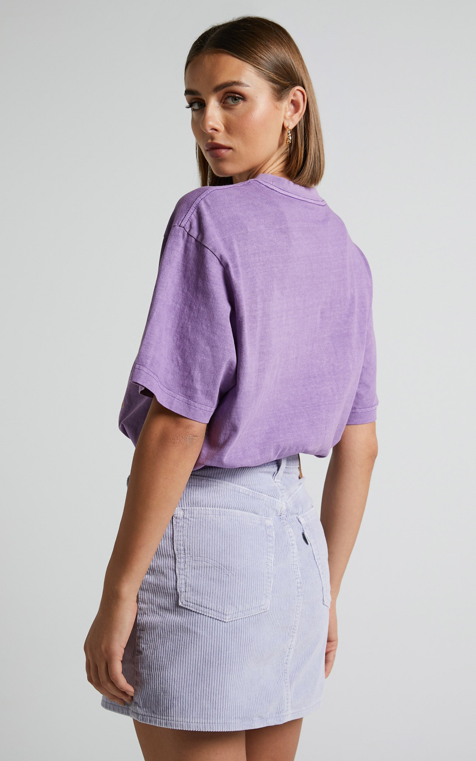 Levi's - Fresh Buttonfront Denim Skirt in Light Purple Garment Dye