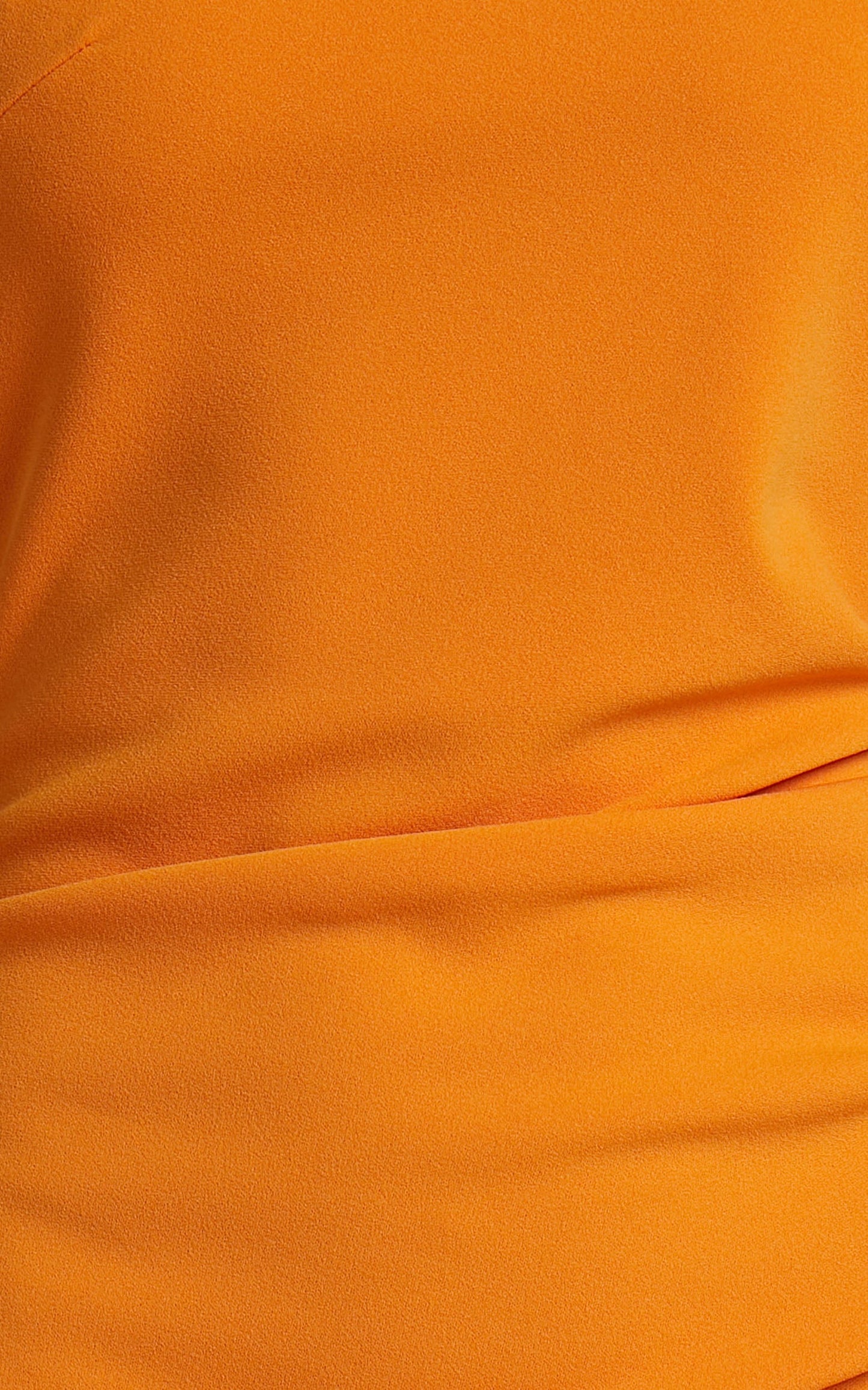 Monette Midi Dress - One Shoulder Straight Dress in Orange