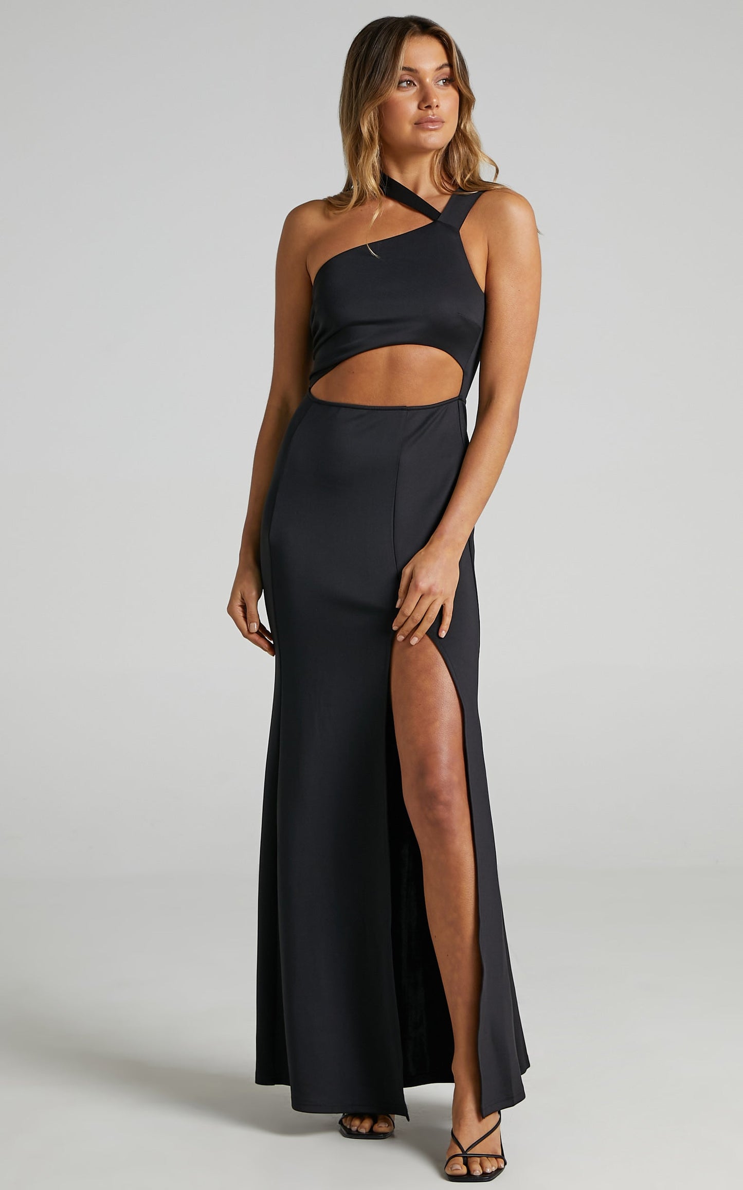 Mora Maxi Dress - One Shoulder Dress in Black