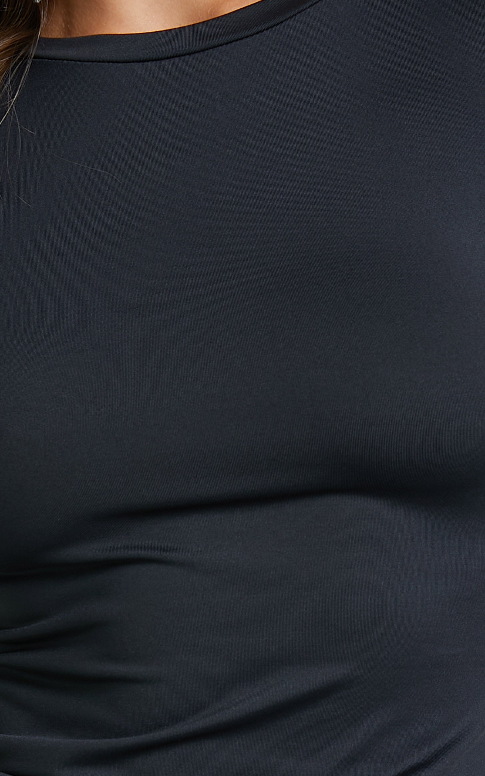 Morena Top - Long Sleeve Fitted Top in Black