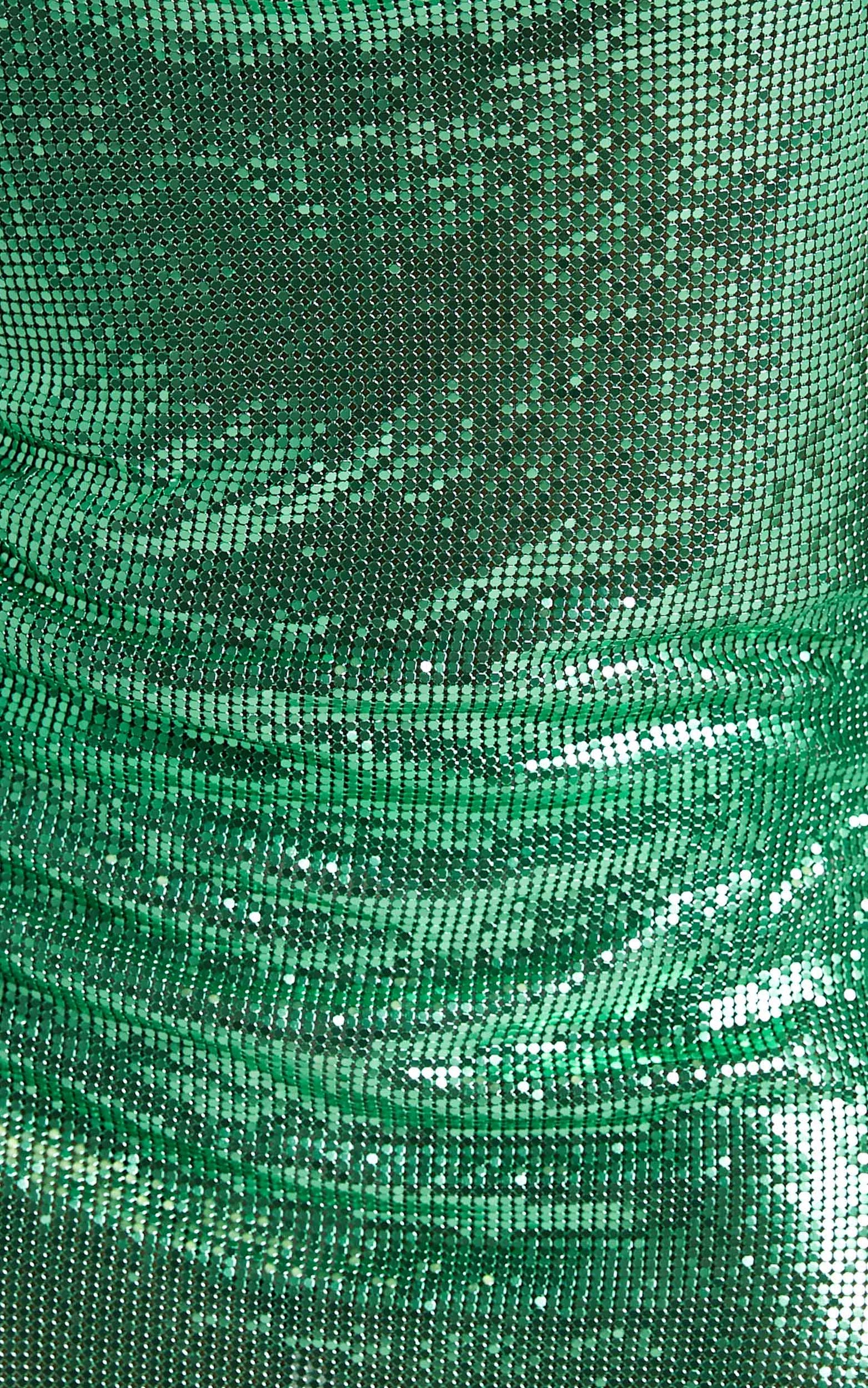 Moxie Mini Dress - Chain Strap Cowl Mesh Dress in Green