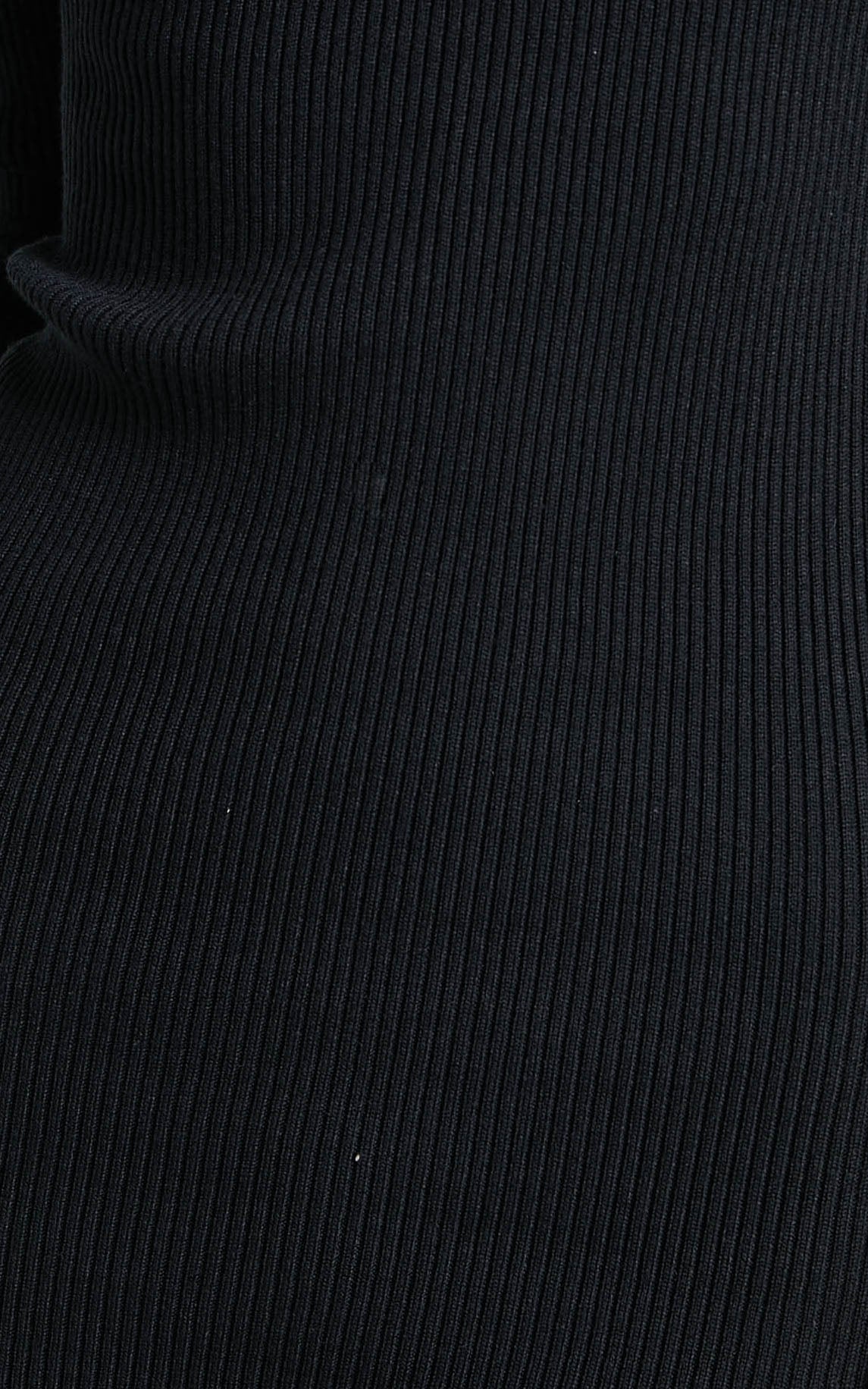 Mylane Off Shoulder Long Sleeve Knit Midi Dress in Black