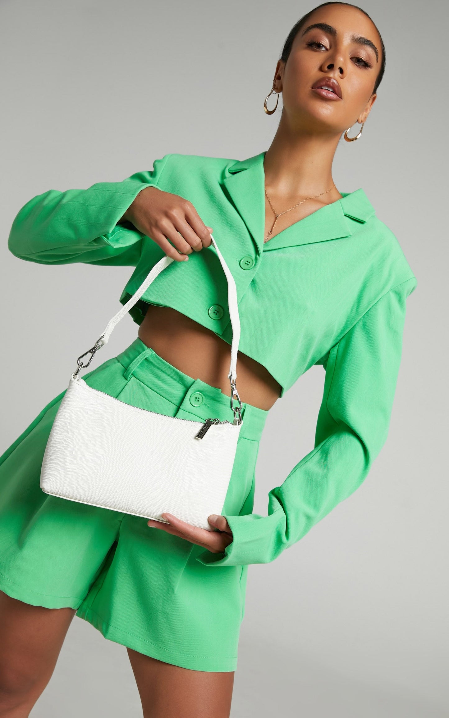 NAKEDVICE - THE CHRISTY BAG in bone embossed