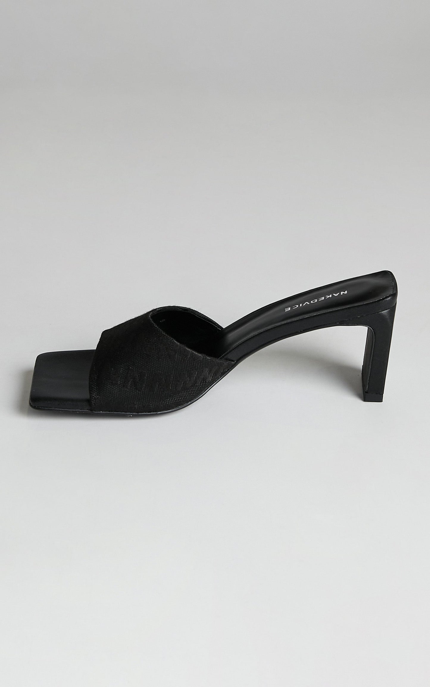 NAKEDVICE - THE SADIE HEELS in Black nv jacquard
