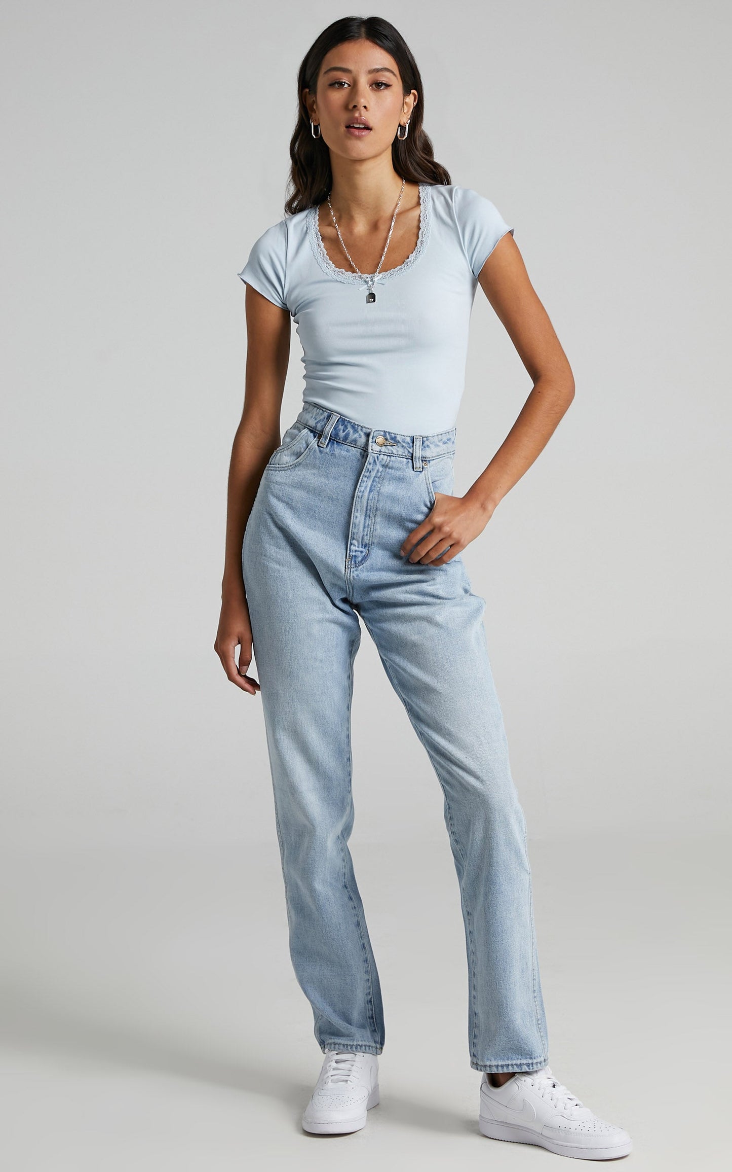 Napier T Shirt in Powder Blue