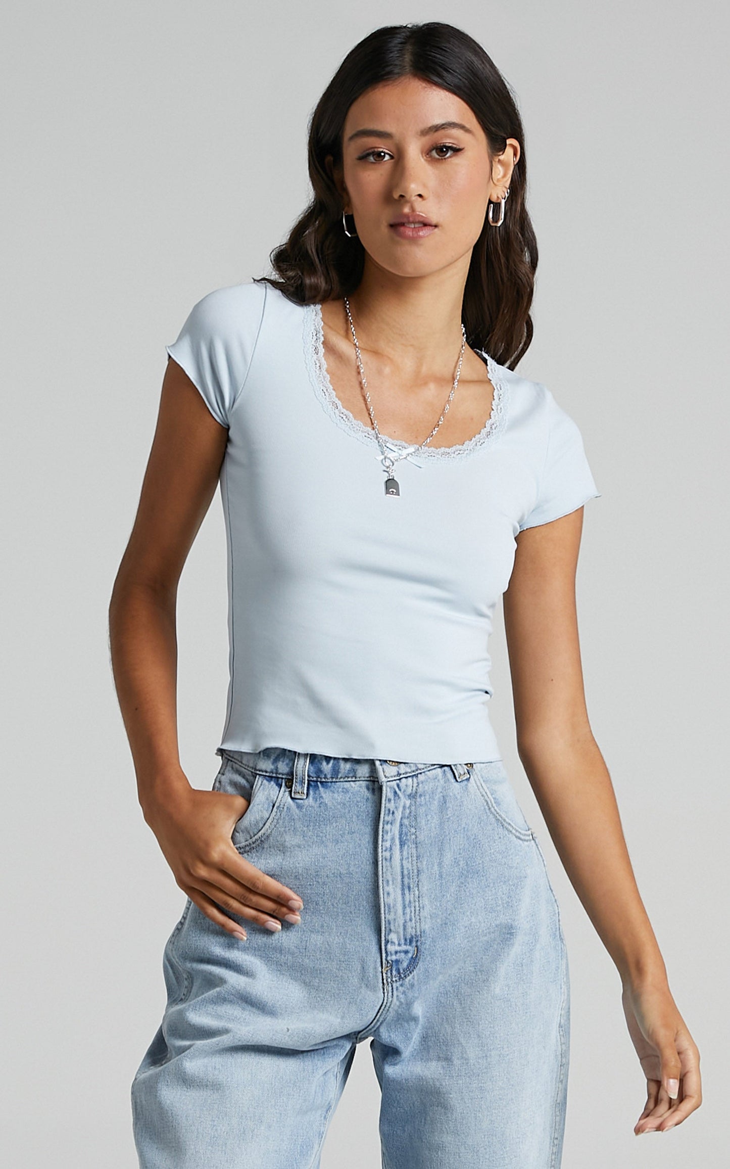 Napier T Shirt in Powder Blue
