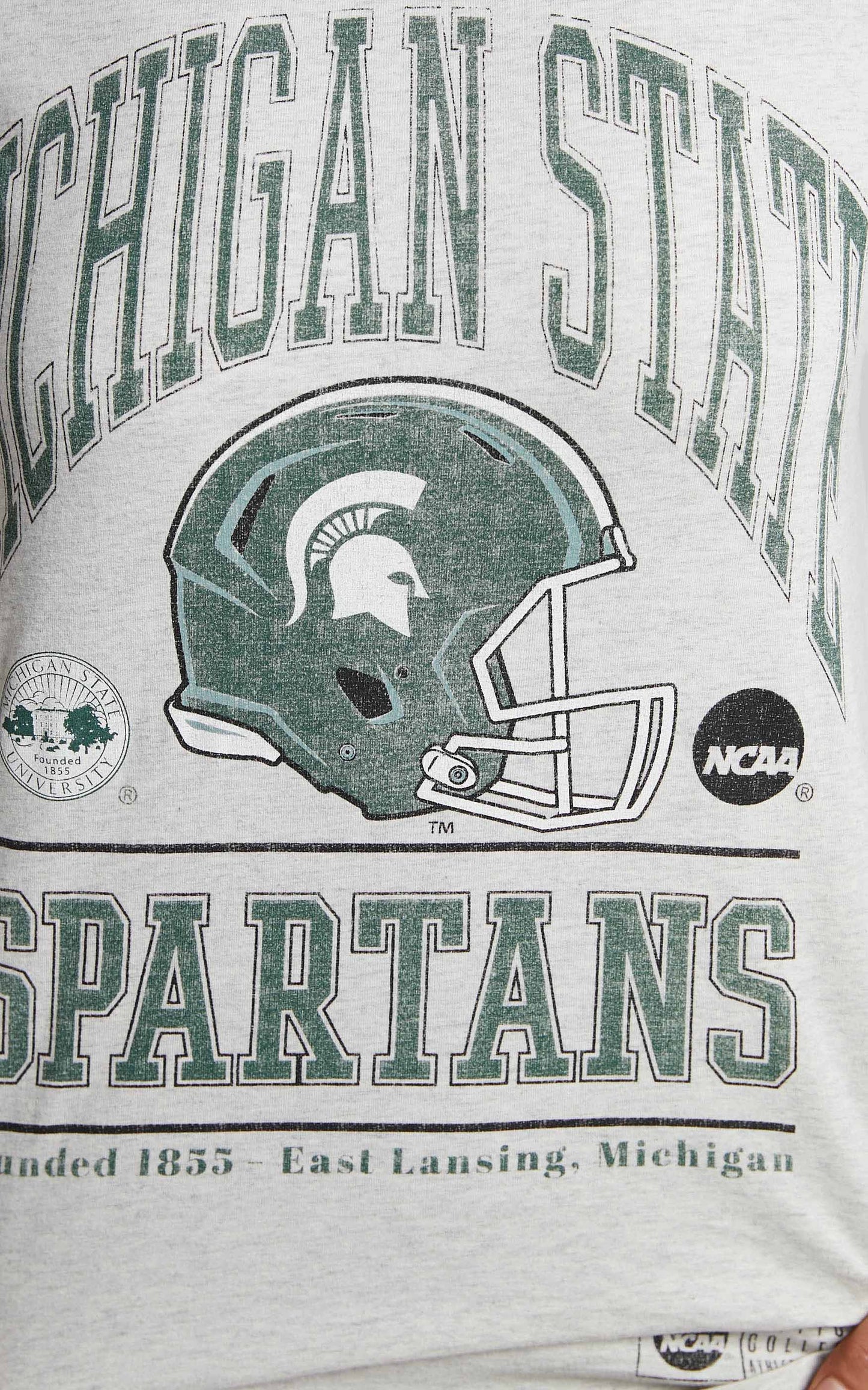 NCAA - Michigan State Vintage Champs Tee in Silver Marl