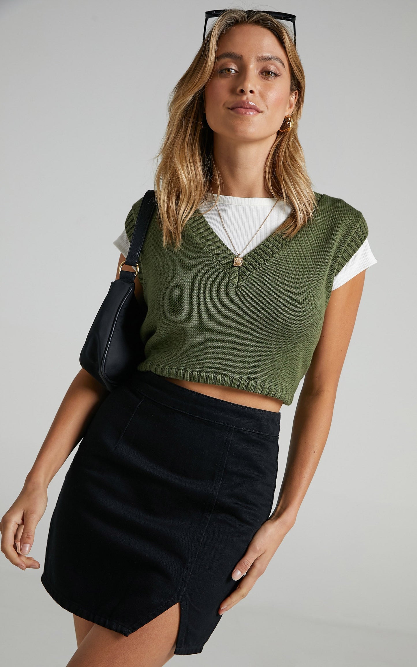 Not Kidding Around Denim Skirt In Black