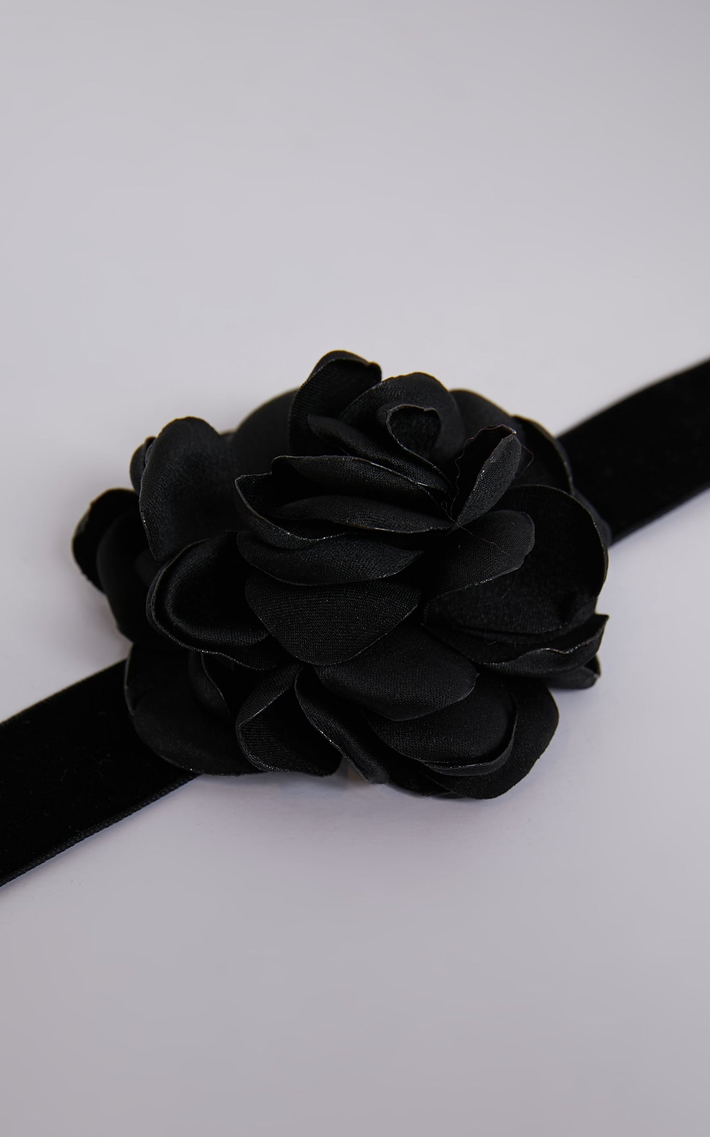 Nadia Rosette Choker Necklace in Black