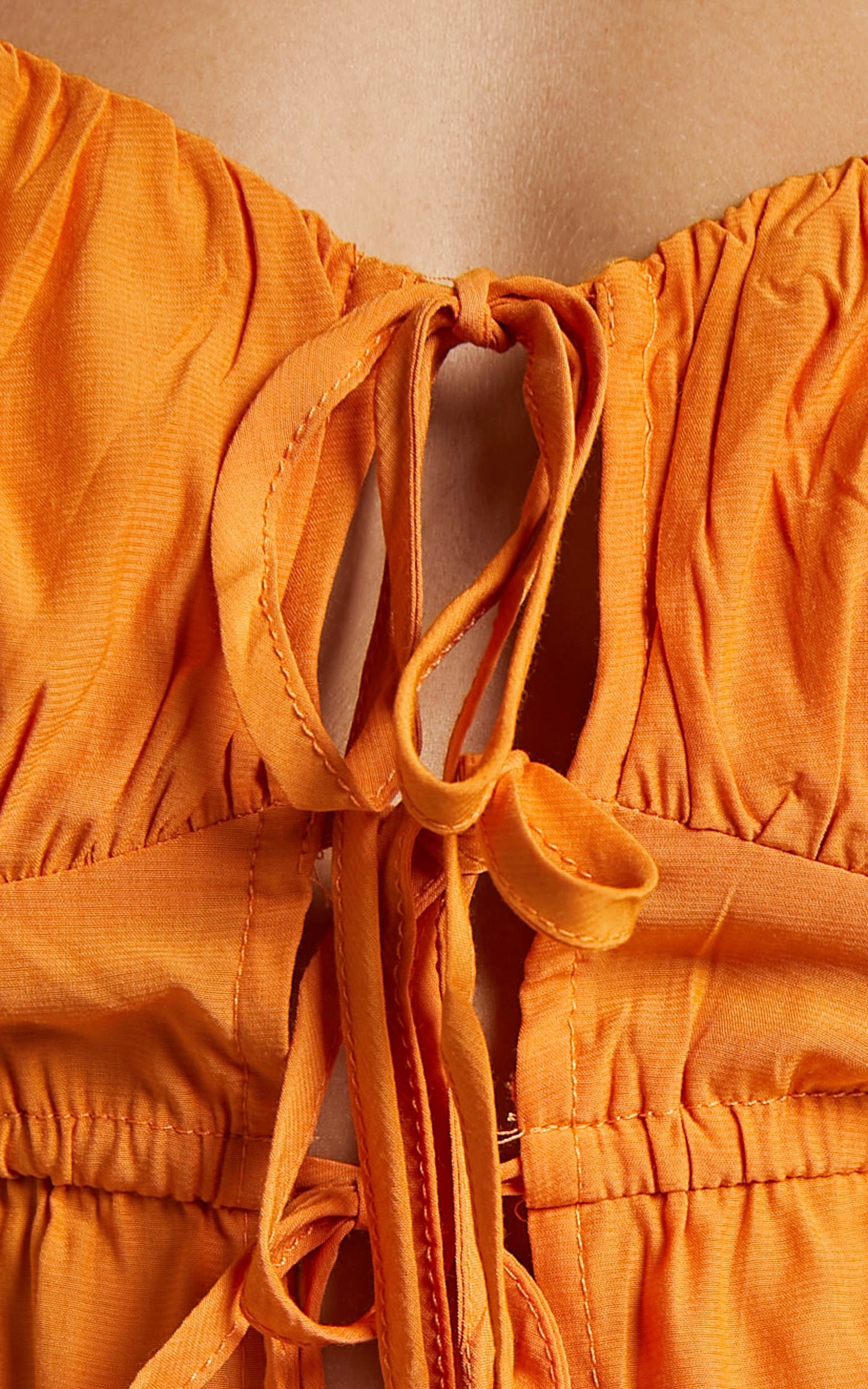 Nadine Top - Long Sleeve Ruched Bust Top in Sherbet