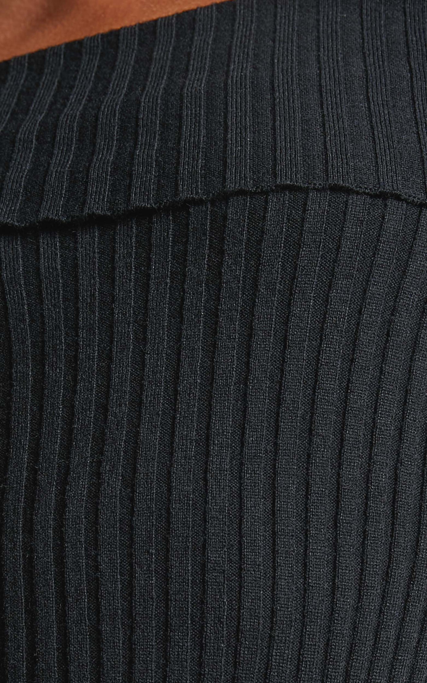 Nahla Top - Off The Shoulder Long Sleeve Knit Top in Black