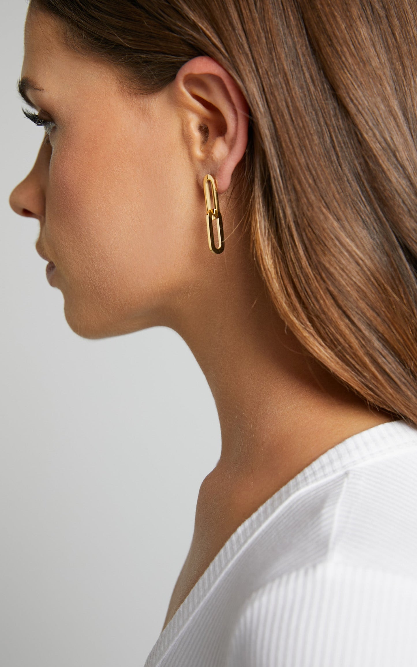 Namaari Link Chain Earrings in Gold
