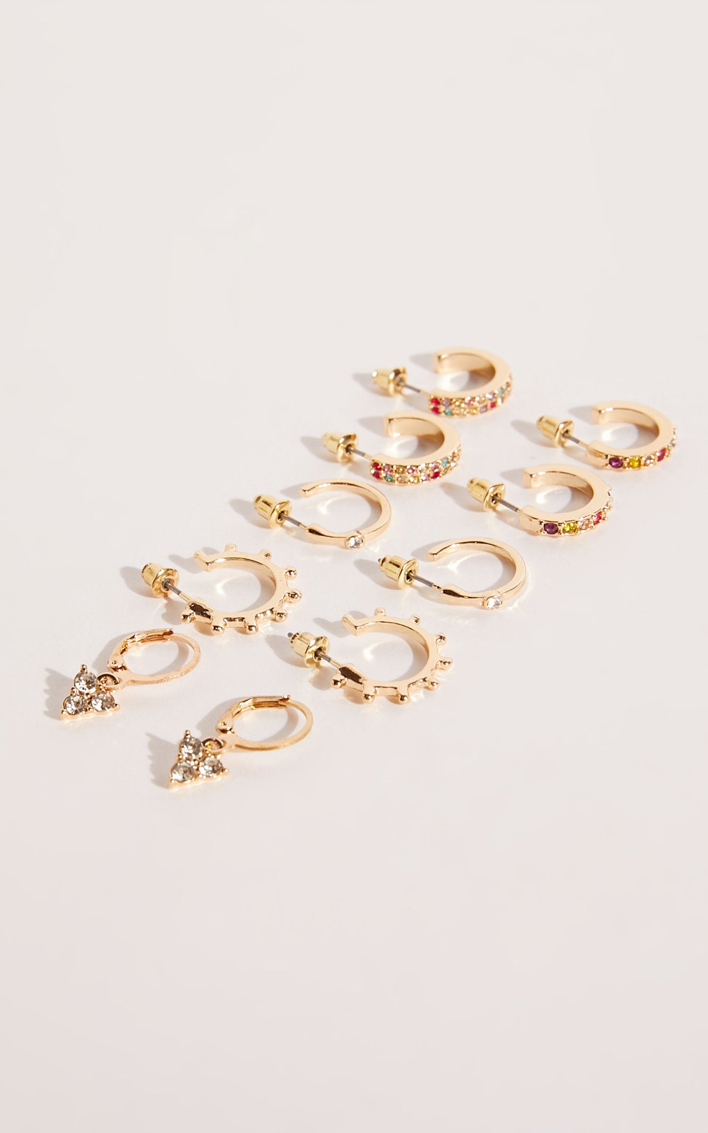 Naomee Earrings Pack of 5 in Gold and Multi