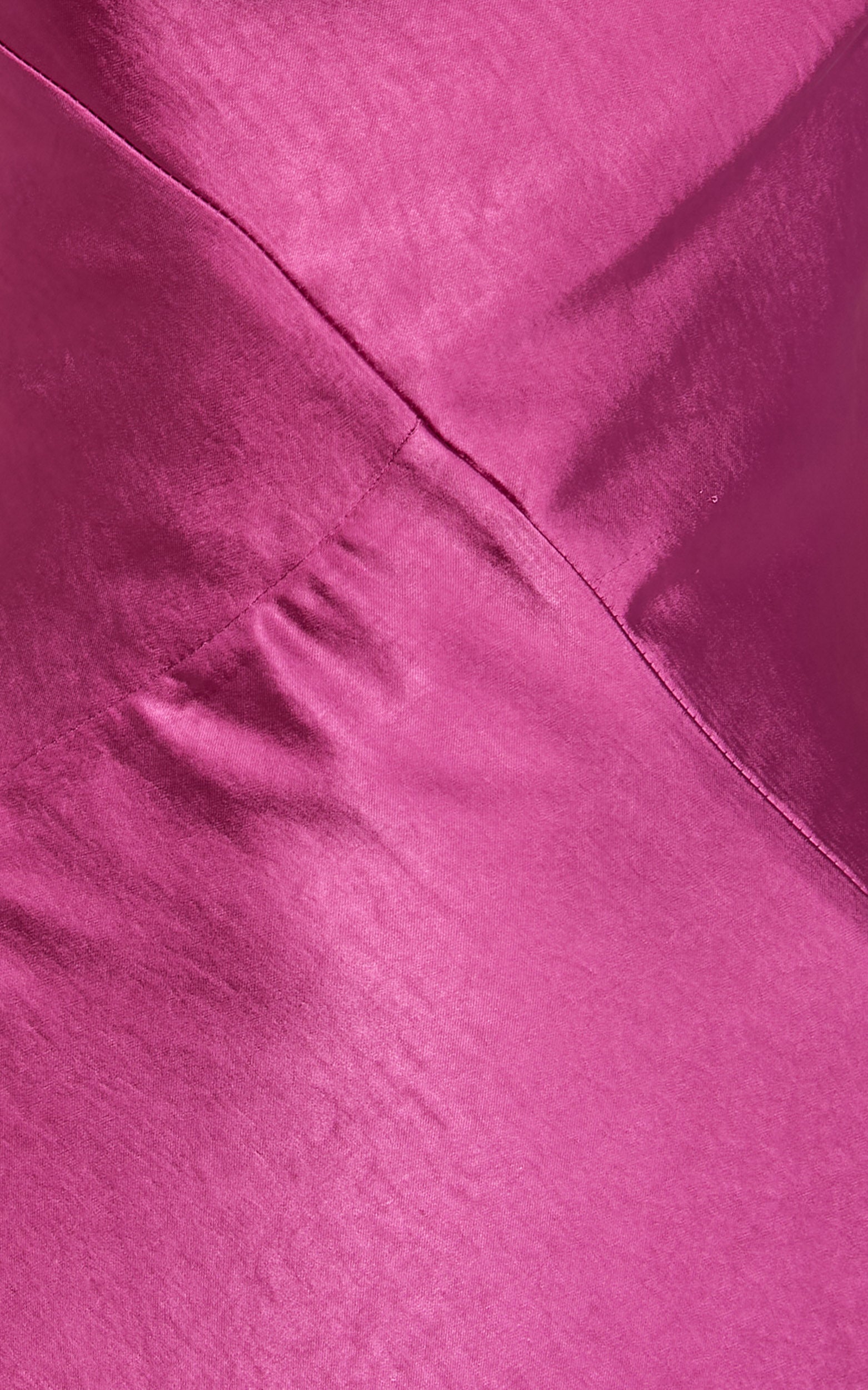 Nelly Mini Dress - Asym Cowl Neck Satin Dress in Fuchsia