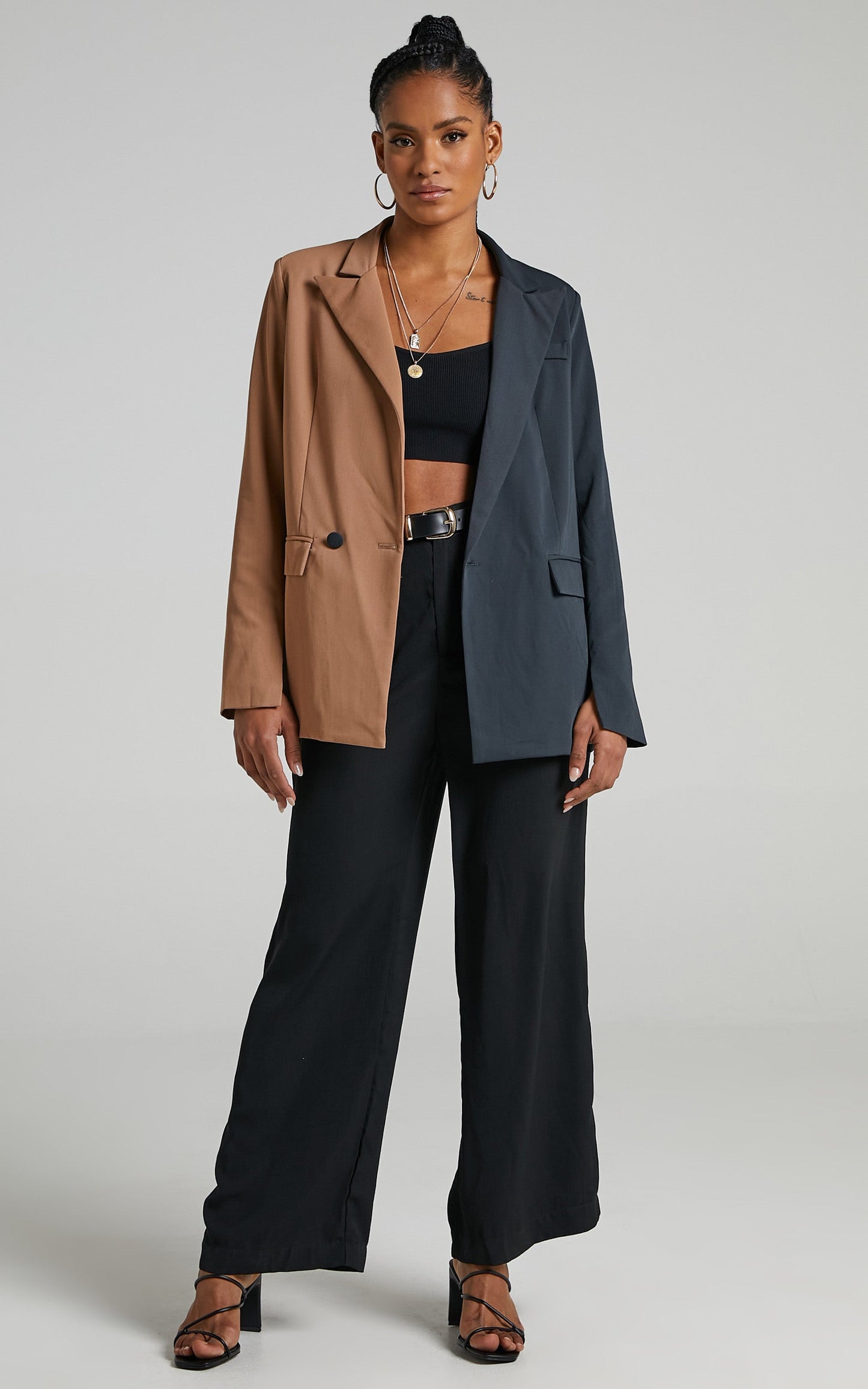 Nepena Blazer in Camel and Navy