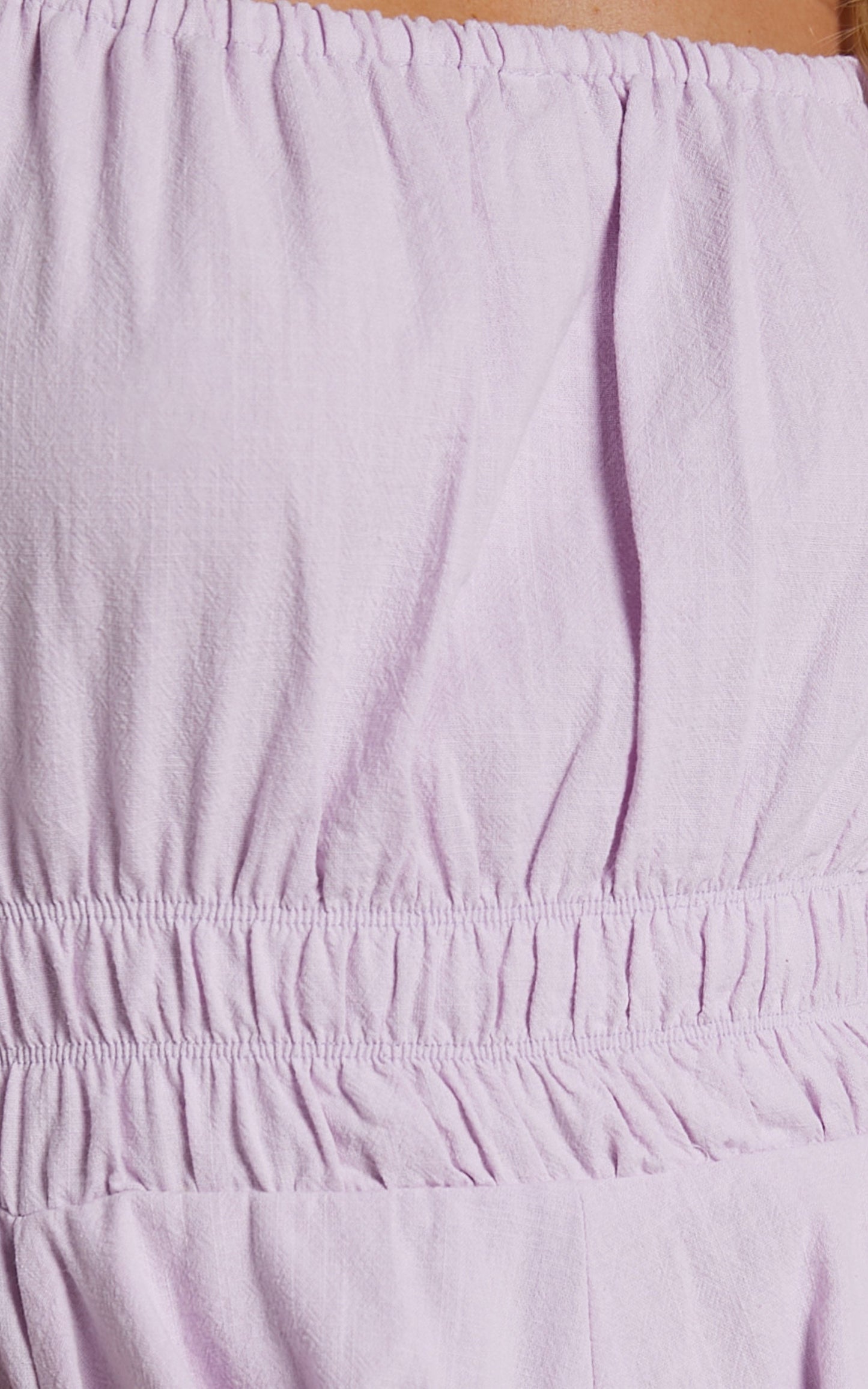 Nerissa Playsuit - Off Shoulder Long Sleeve Playsuit in Lilac