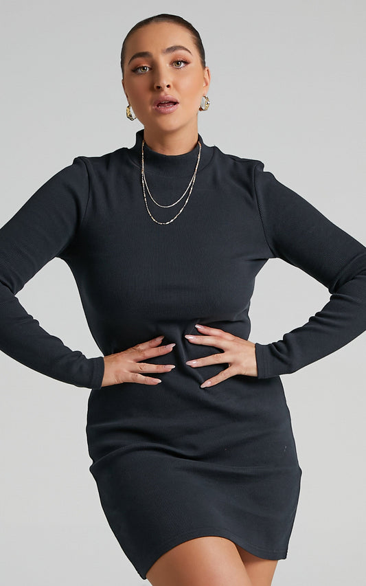 Neuw - Jonesy Long Sleeve Dress in Black
