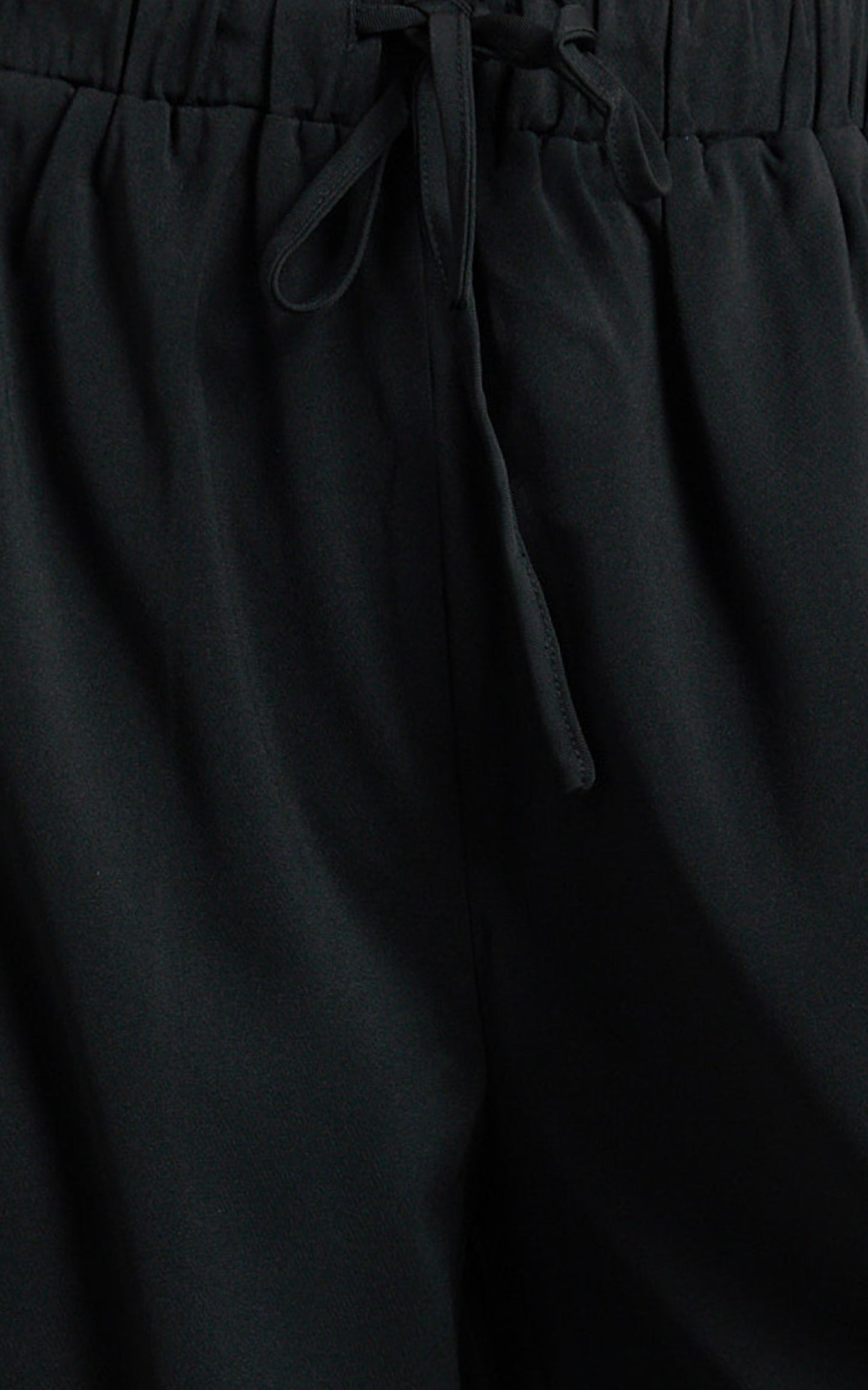 Nicole Pants - High Waist Elasticated Gathered Waist Wide Leg Pants in Black