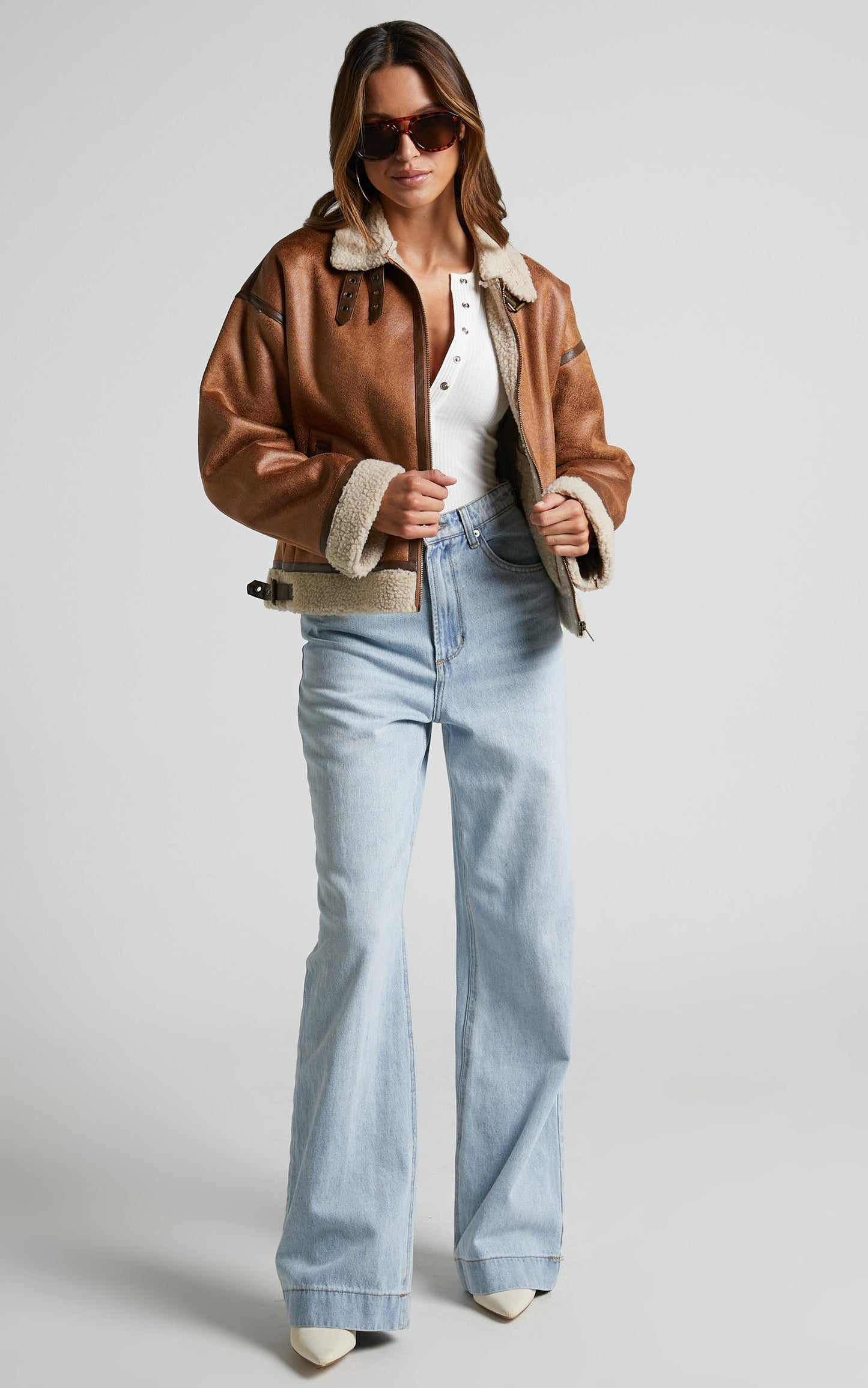 Nikita Jacket - P/U Jacket with Faux Fur Trim in Tan