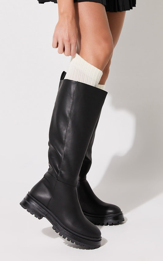 Nikki Socks - Thick Calf Length Socks in White