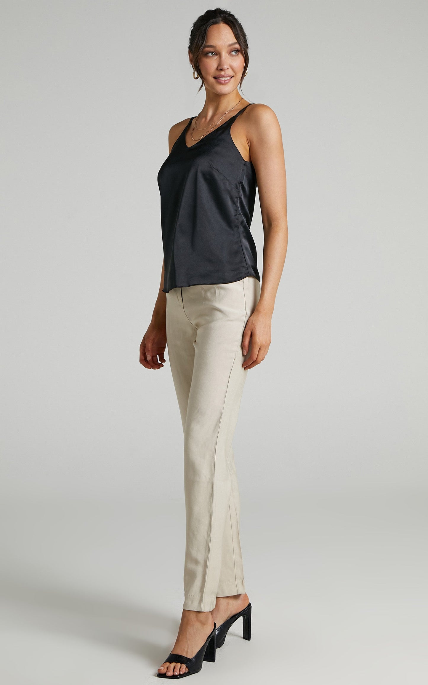 Ninna Top - Thick Strap Camisole in Black