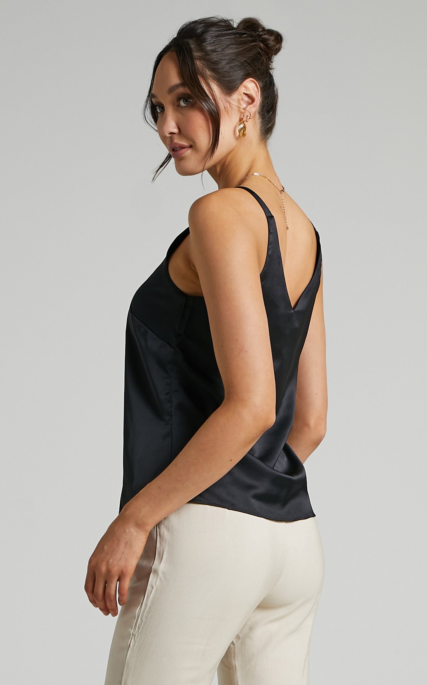 Ninna Top - Thick Strap Camisole in Black