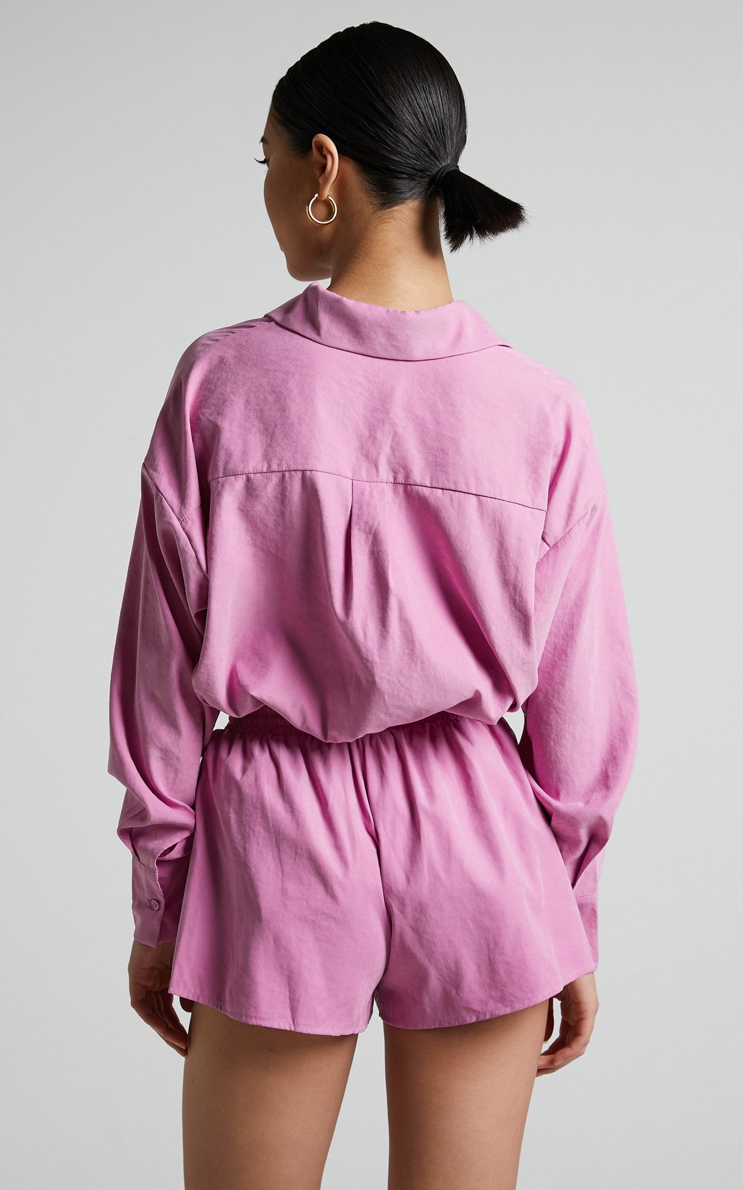 Niobe Shorts - Elasticated Waist Mini Shorts in Pink