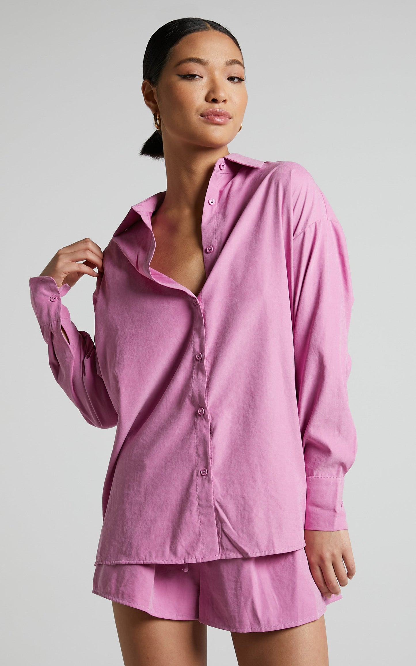 Niobe Shorts - Elasticated Waist Mini Shorts in Pink