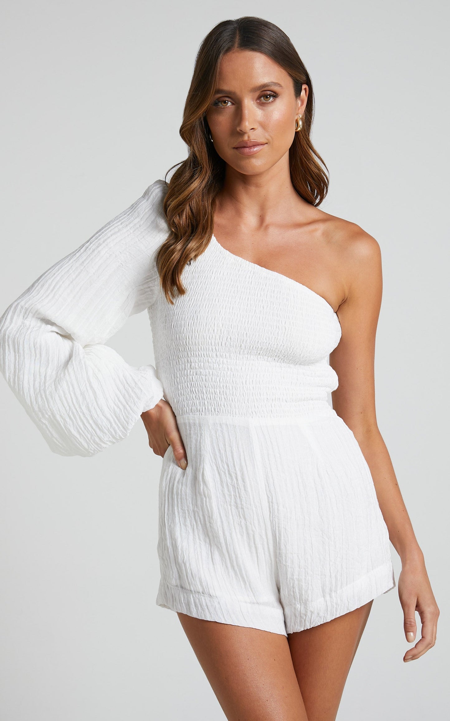 Runaway The Label - Norah Playsuit in White