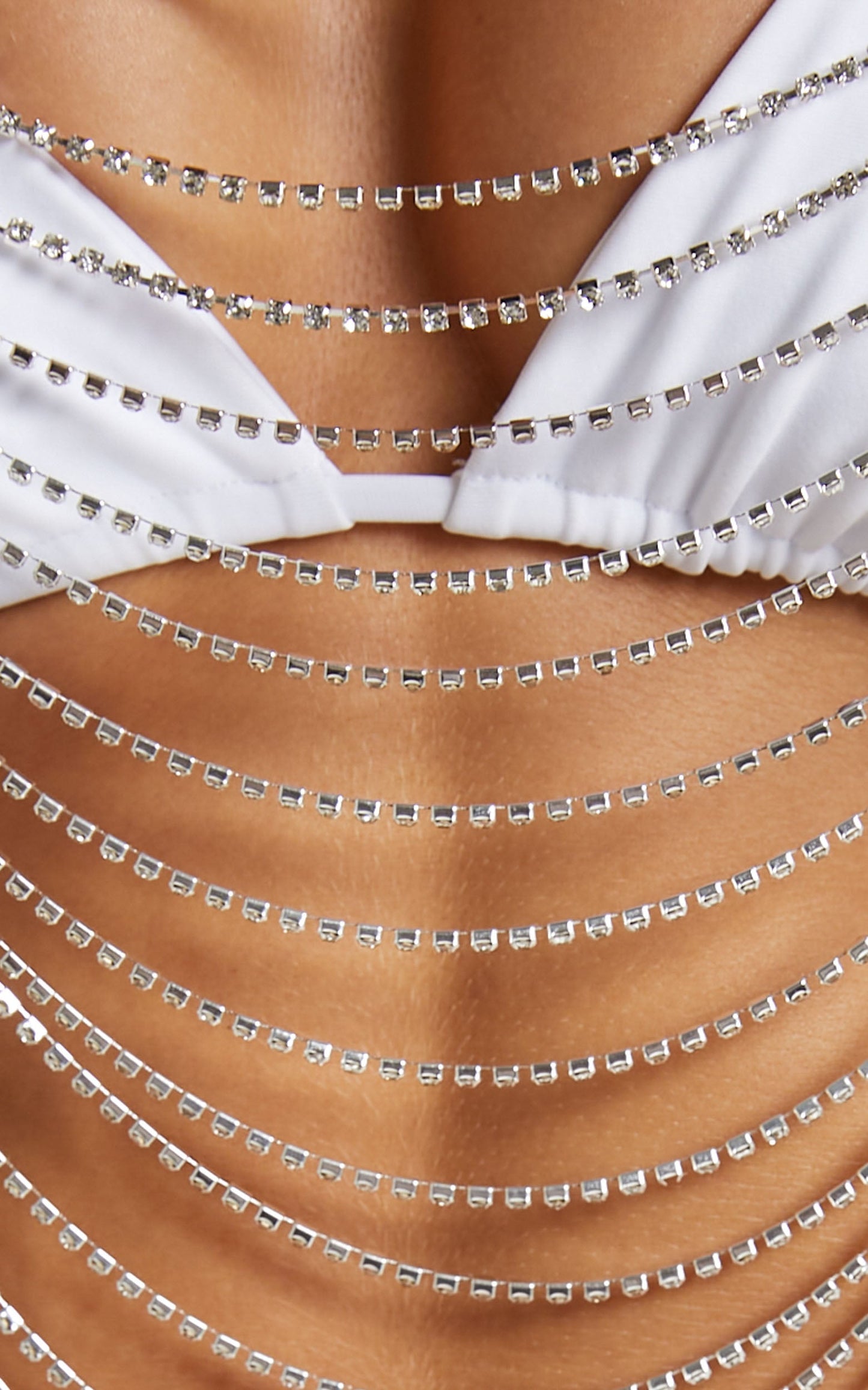 Norhia Draped Body Chain in Silver