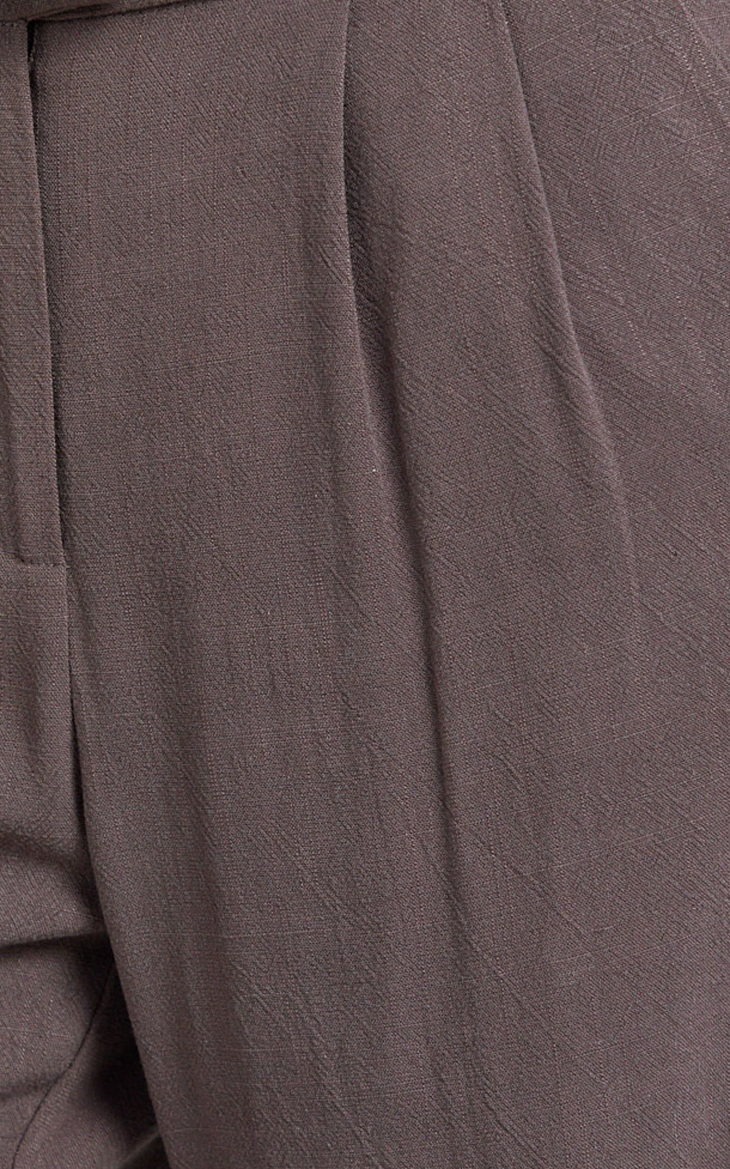 Norma Pants - High Waist Linen Blend Wide Leg Pants in Mushroom