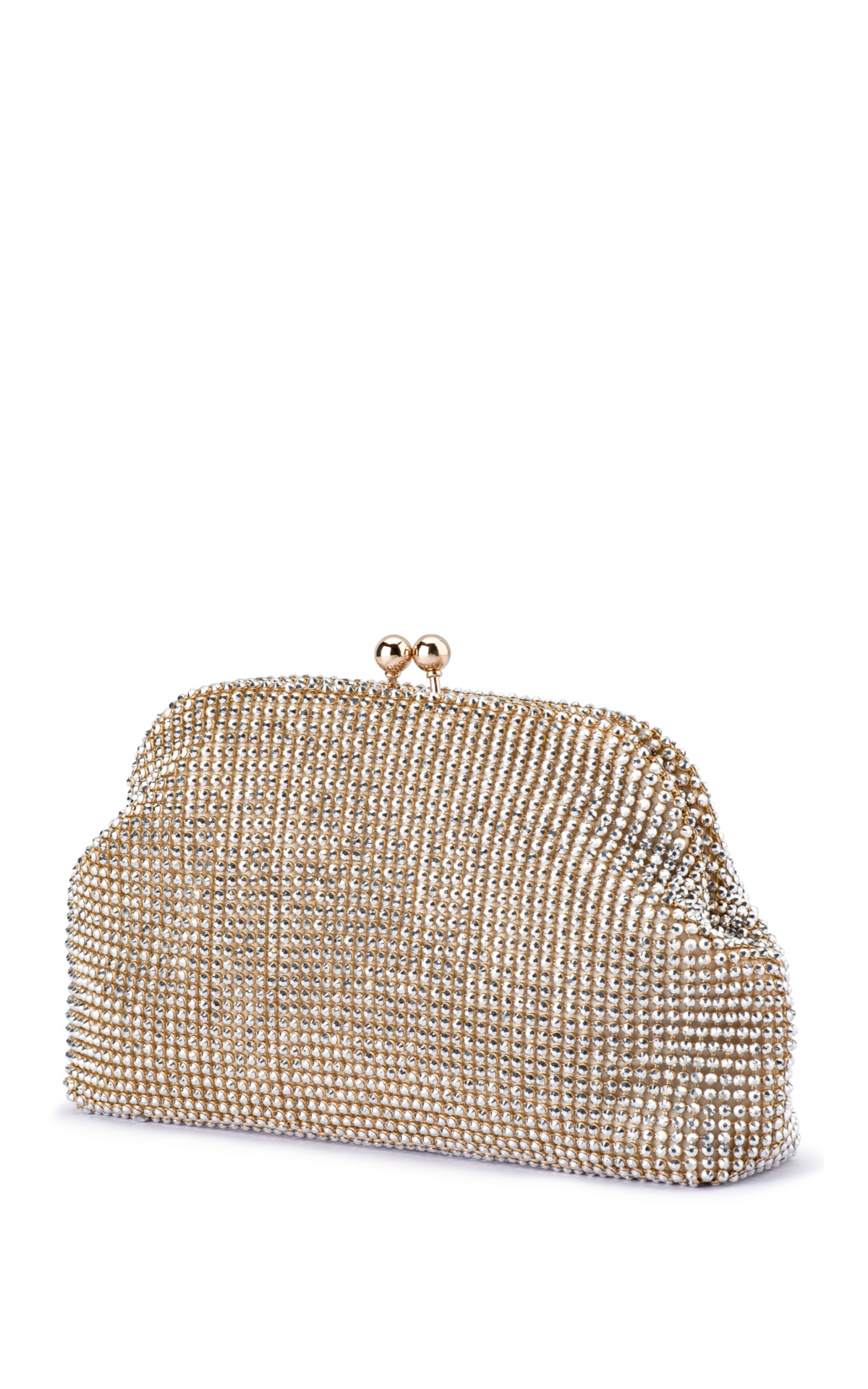 Olga Berg - Ela Crystal Mesh Clutch in Champagner