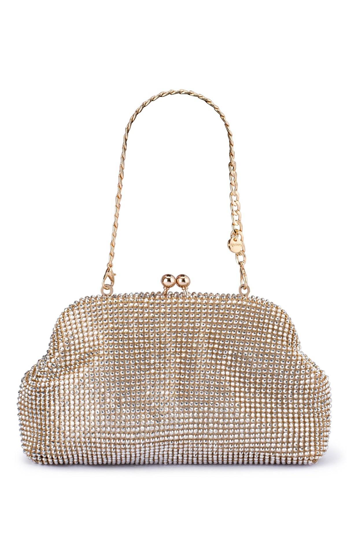 Olga Berg - Ela Crystal Mesh Clutch in Champagner