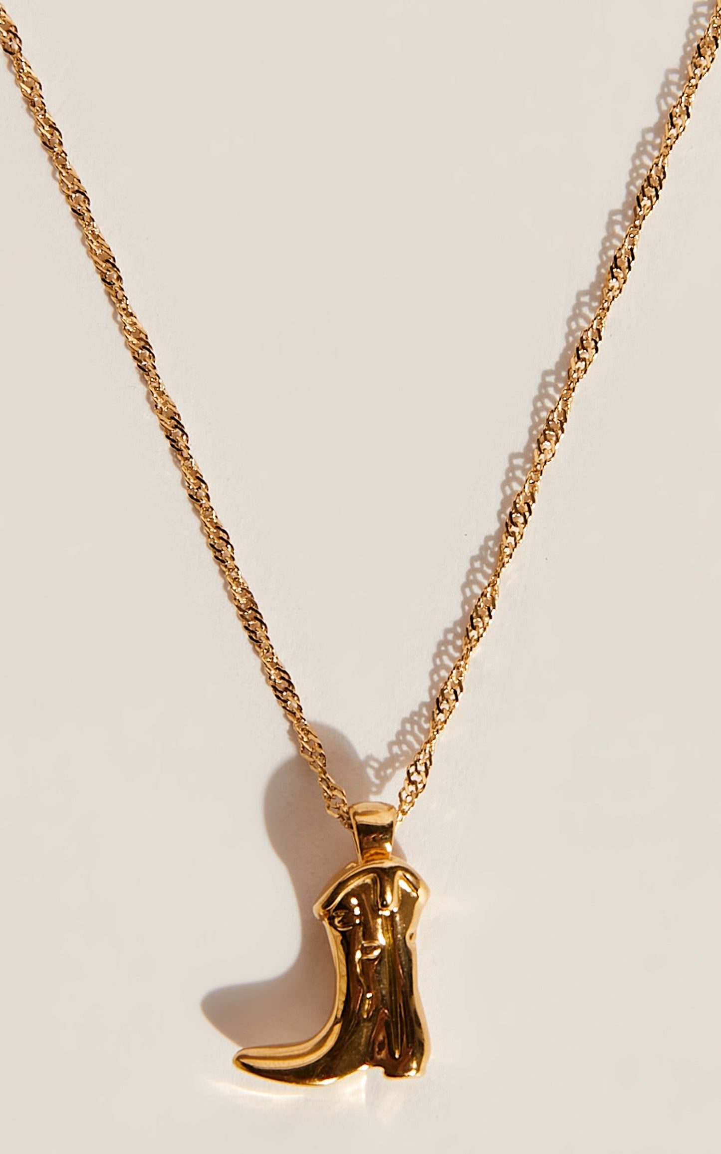 Olenna Cowboy Boot Necklace in Gold
