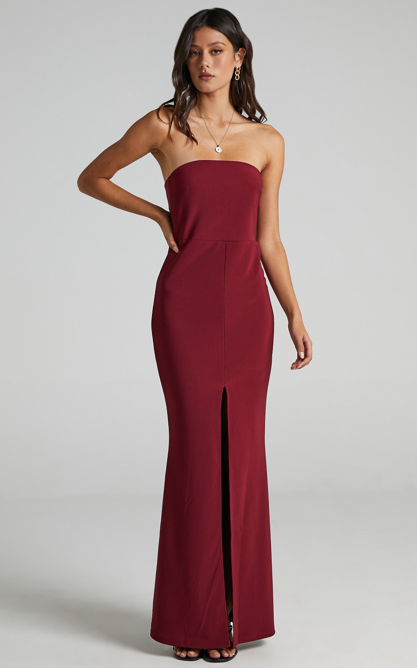 One More Kiss Maxi Dress in Wine