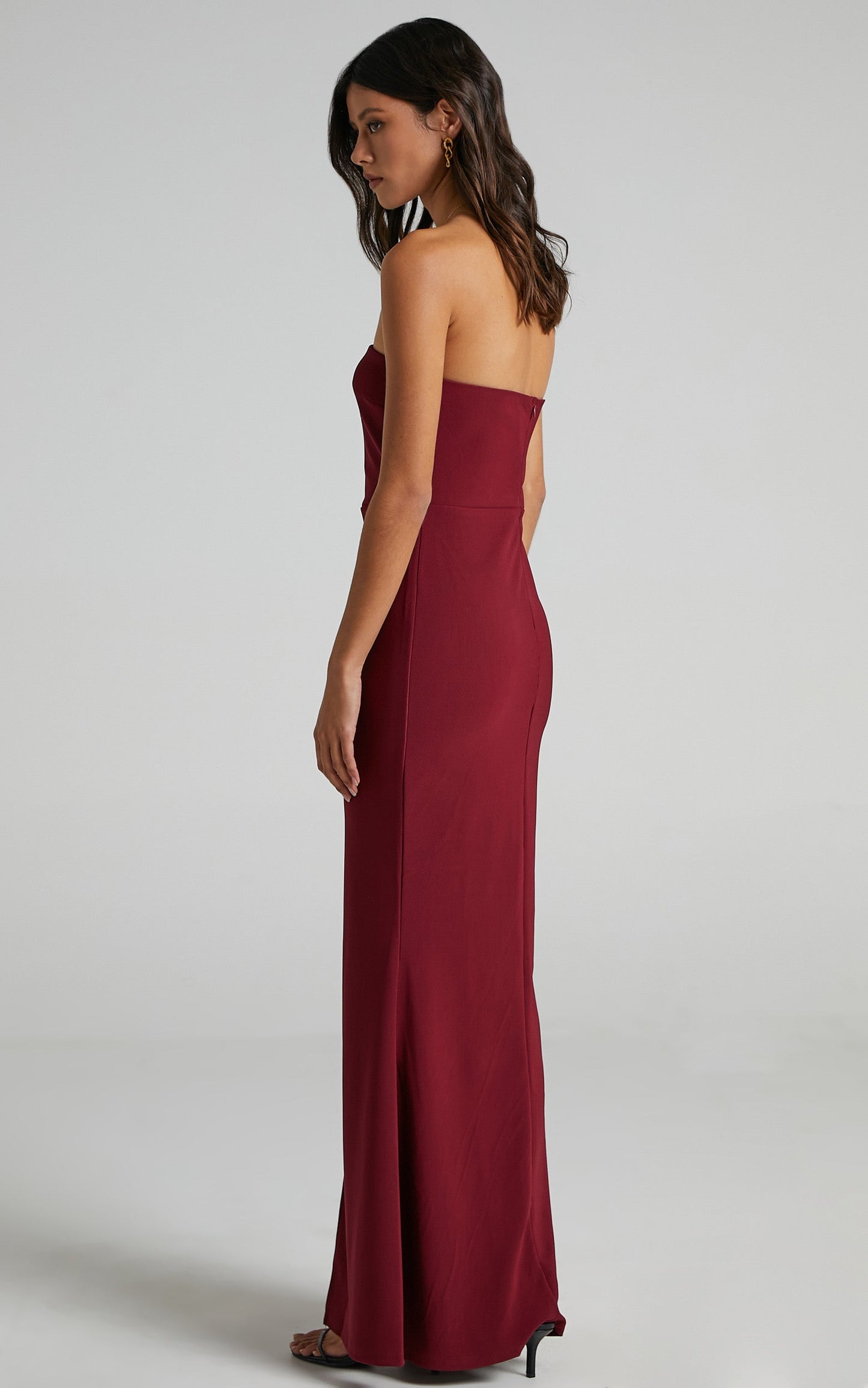 One More Kiss Maxi Dress in Wine