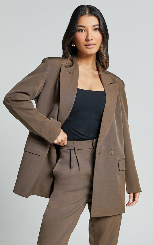 Ophelia Blazer - Double Breasted Blazer in Dark Olive