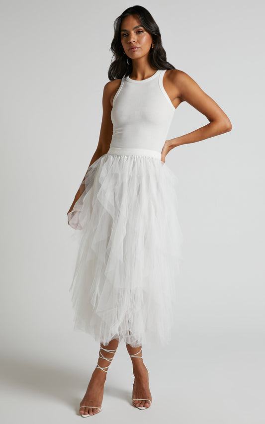 Out Of The Conversation Skirt In White