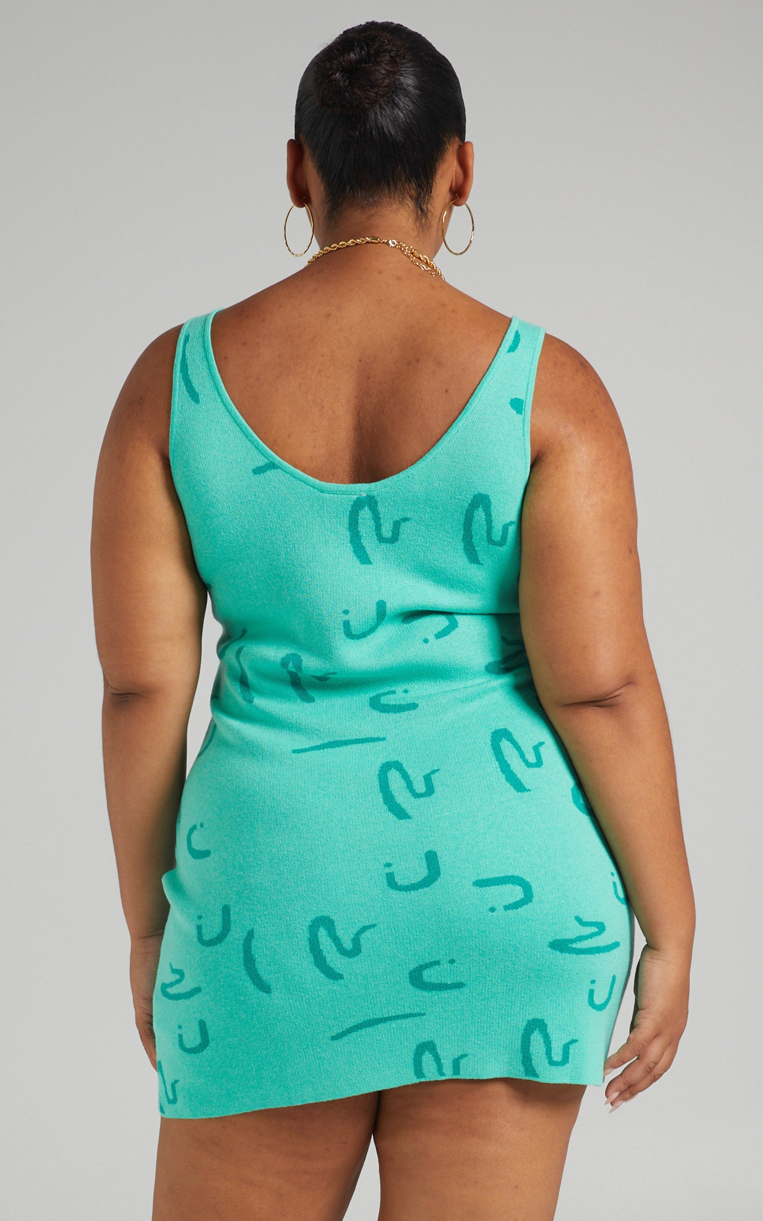 Arya Knit Mini Dress in Green