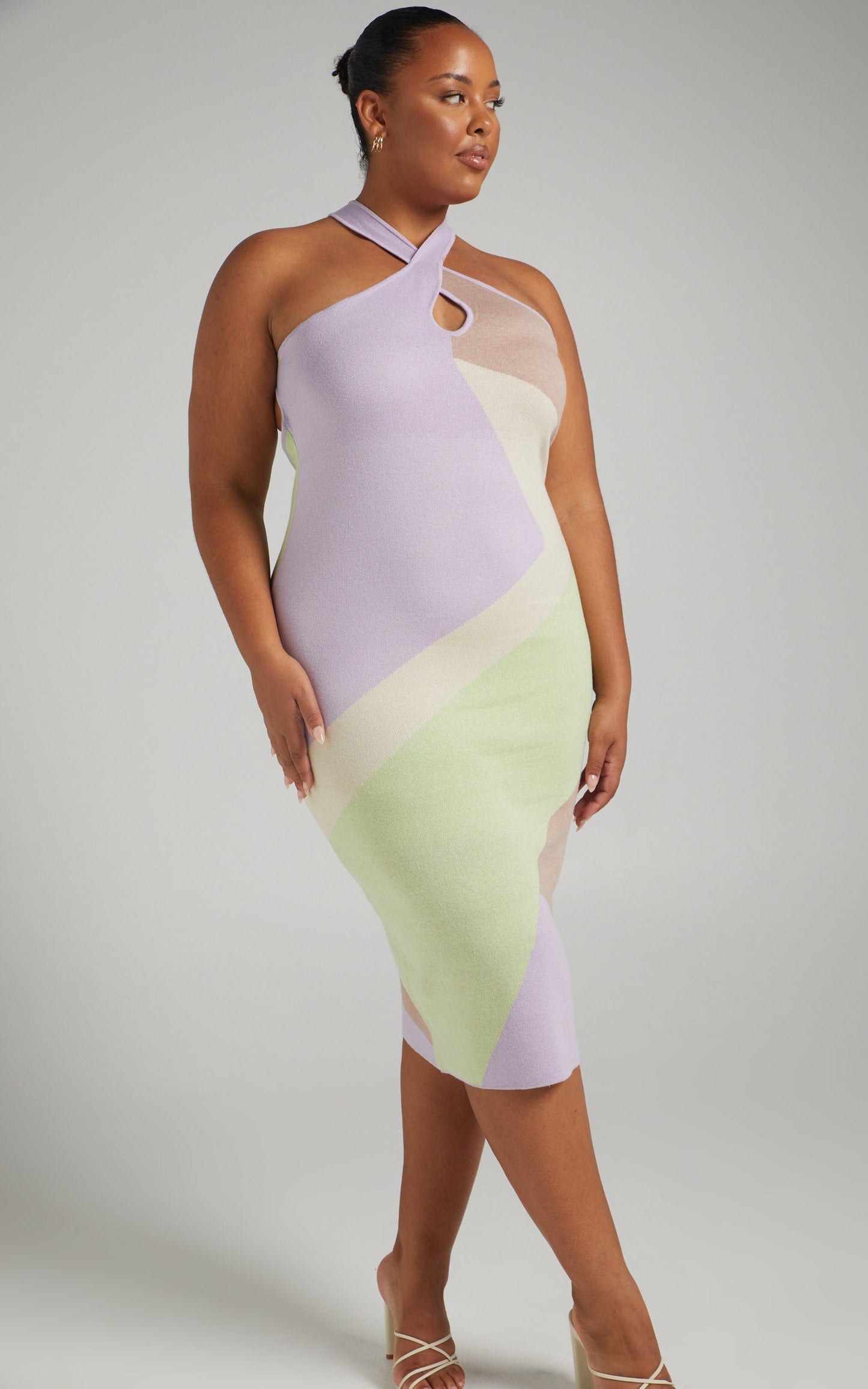 Blossom Knit Midi Dress in Pastel Multi