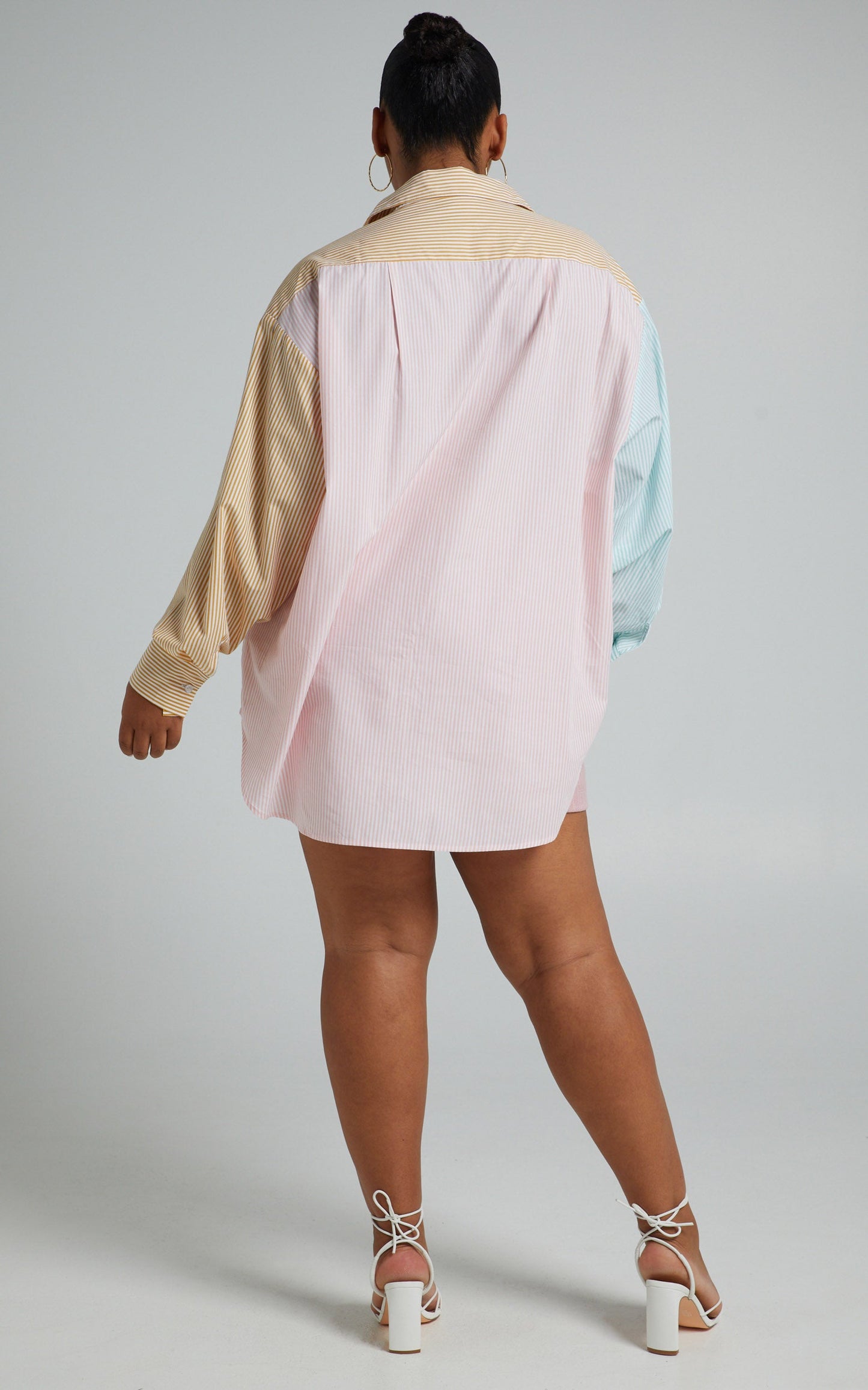 Autumn Shirt - Contrast Stripe Oversized Shirt in Multi Stripe