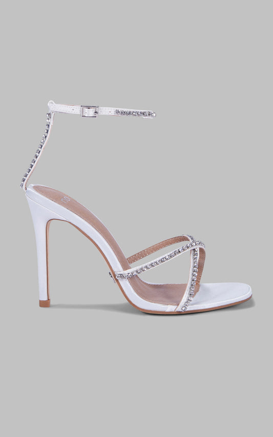 Novo - Promise Heels in White Satin