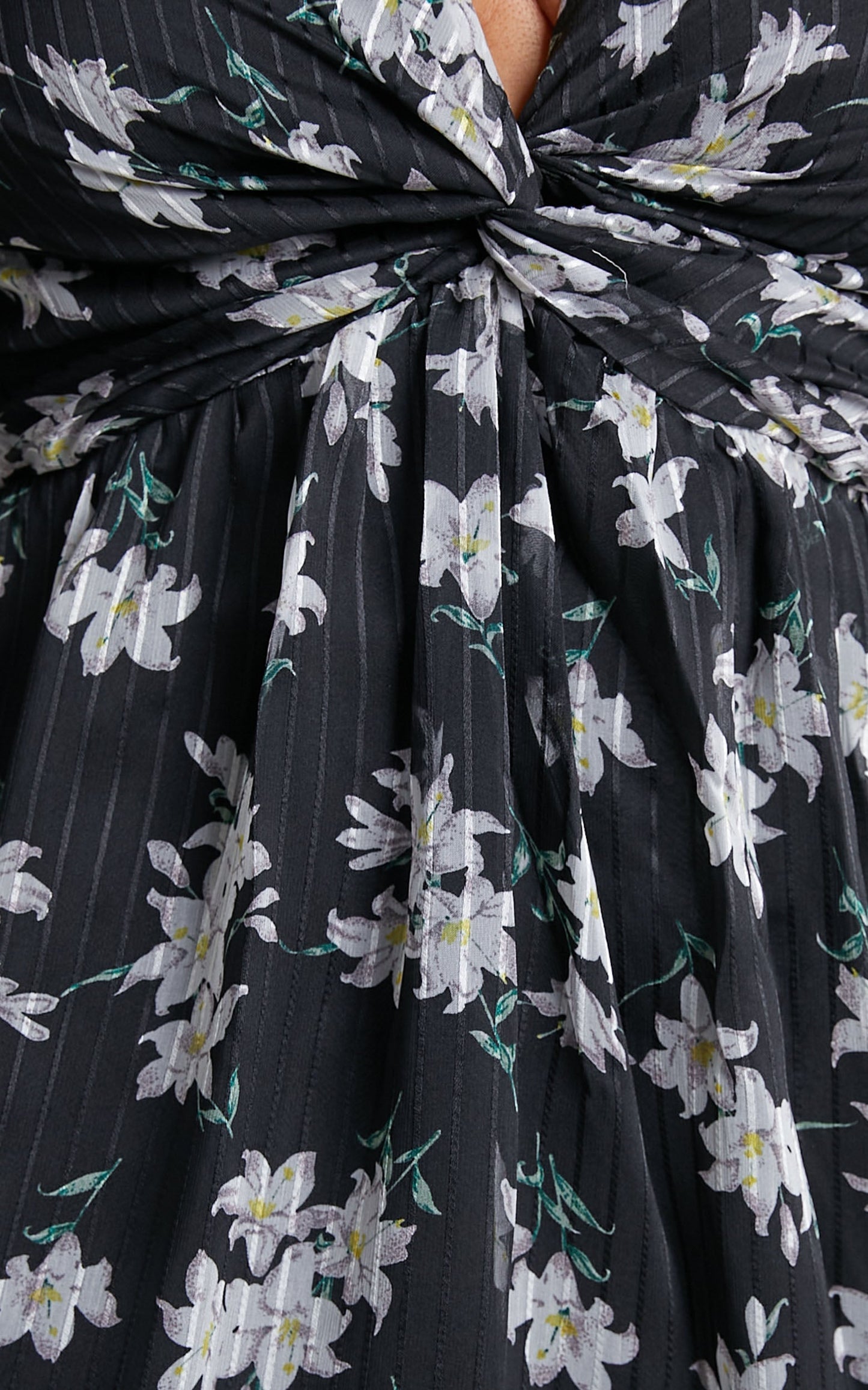 Paislee Open Back Long Sleeve Mini Dress in Black Floral