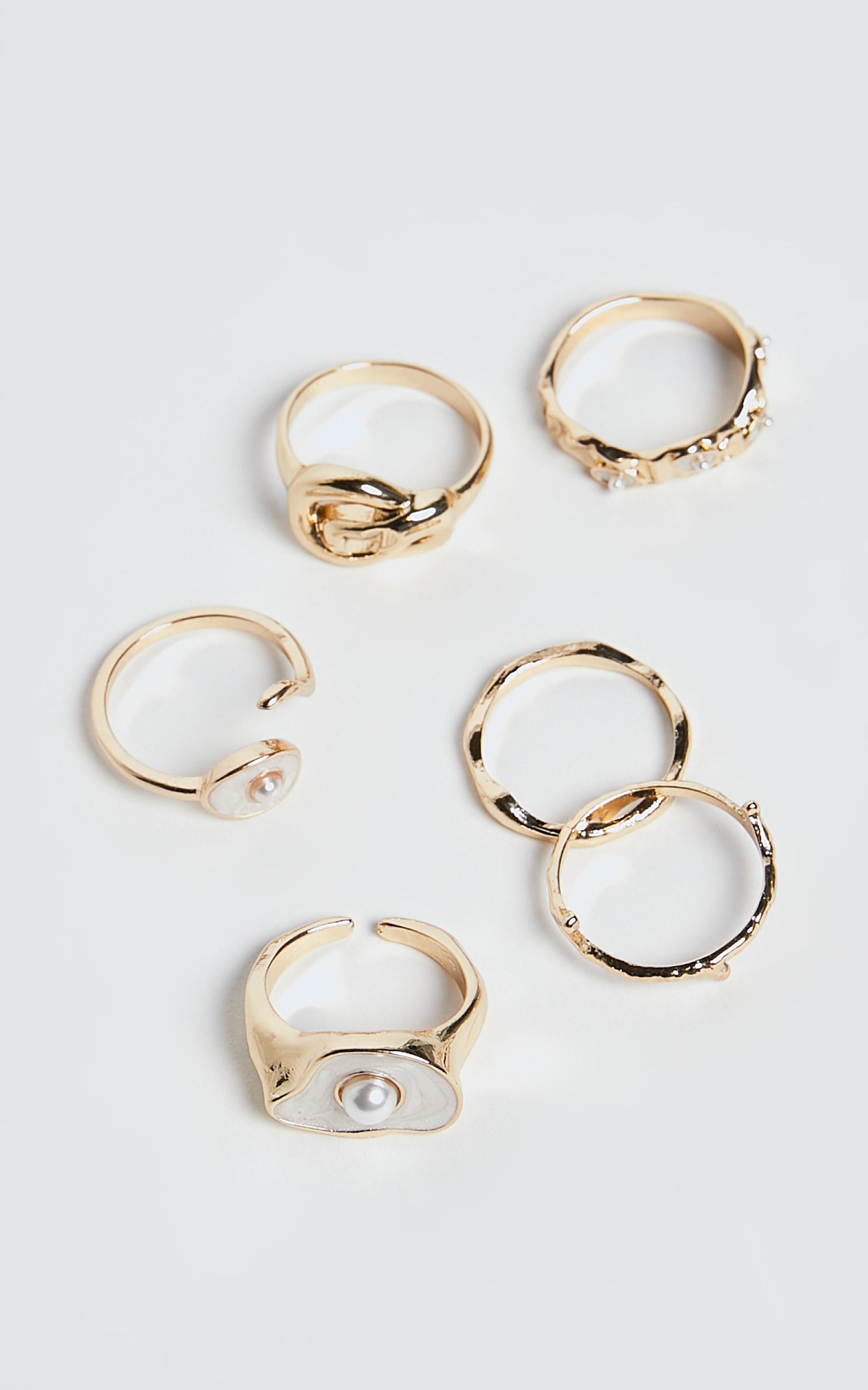 Paloma Rings - 6 Pack Gold Ring Set in Gold