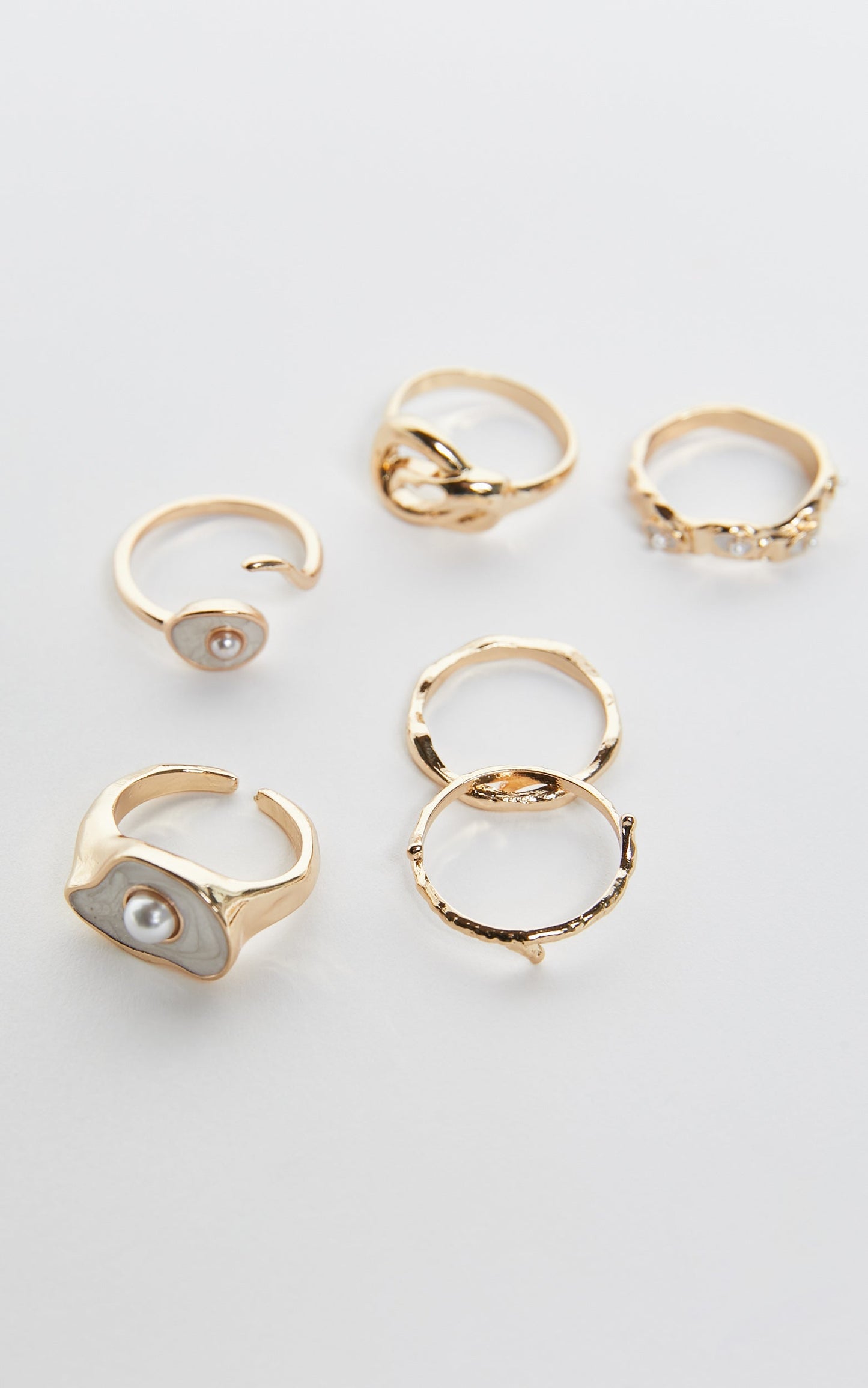 Paloma Rings - 6 Pack Gold Ring Set in Gold