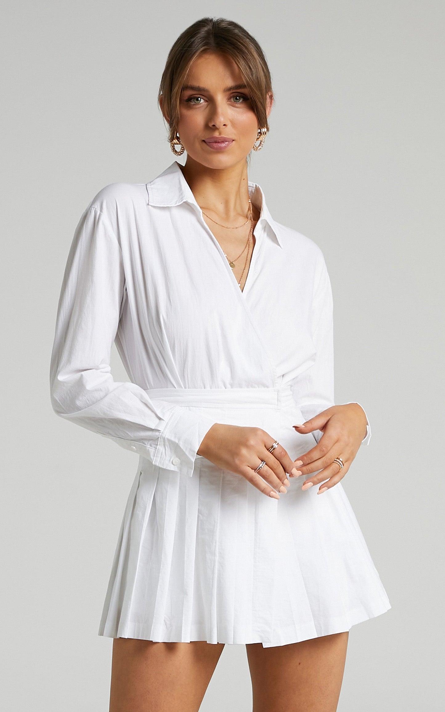 Pamella Tennis Skirt Playsuit in White